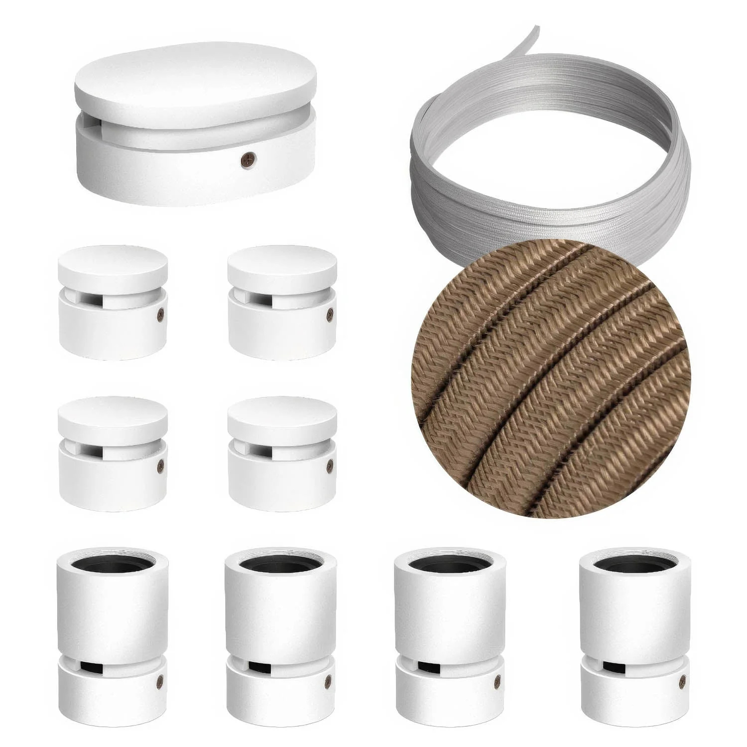 Filé Symmetric Kit-System – mit 5 m CM27-Kabel für Lichterketten und 9 weiß lackierten Holzteilen für Innenräume
