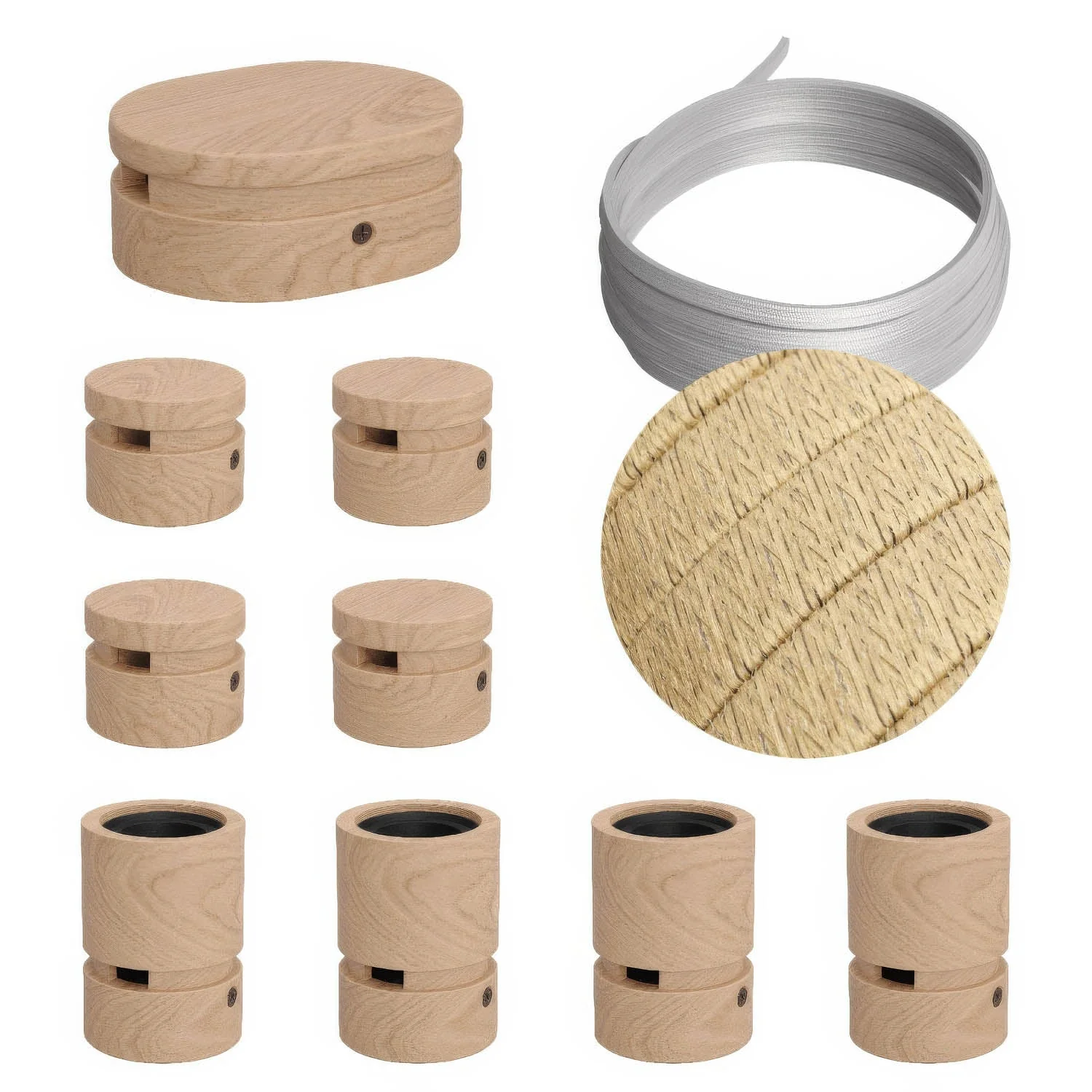 Filé Symmetric-Kit – mit CN06-Kabel 5 m für Kettenleuchten und 9 Holzelementen für den Innenbereich