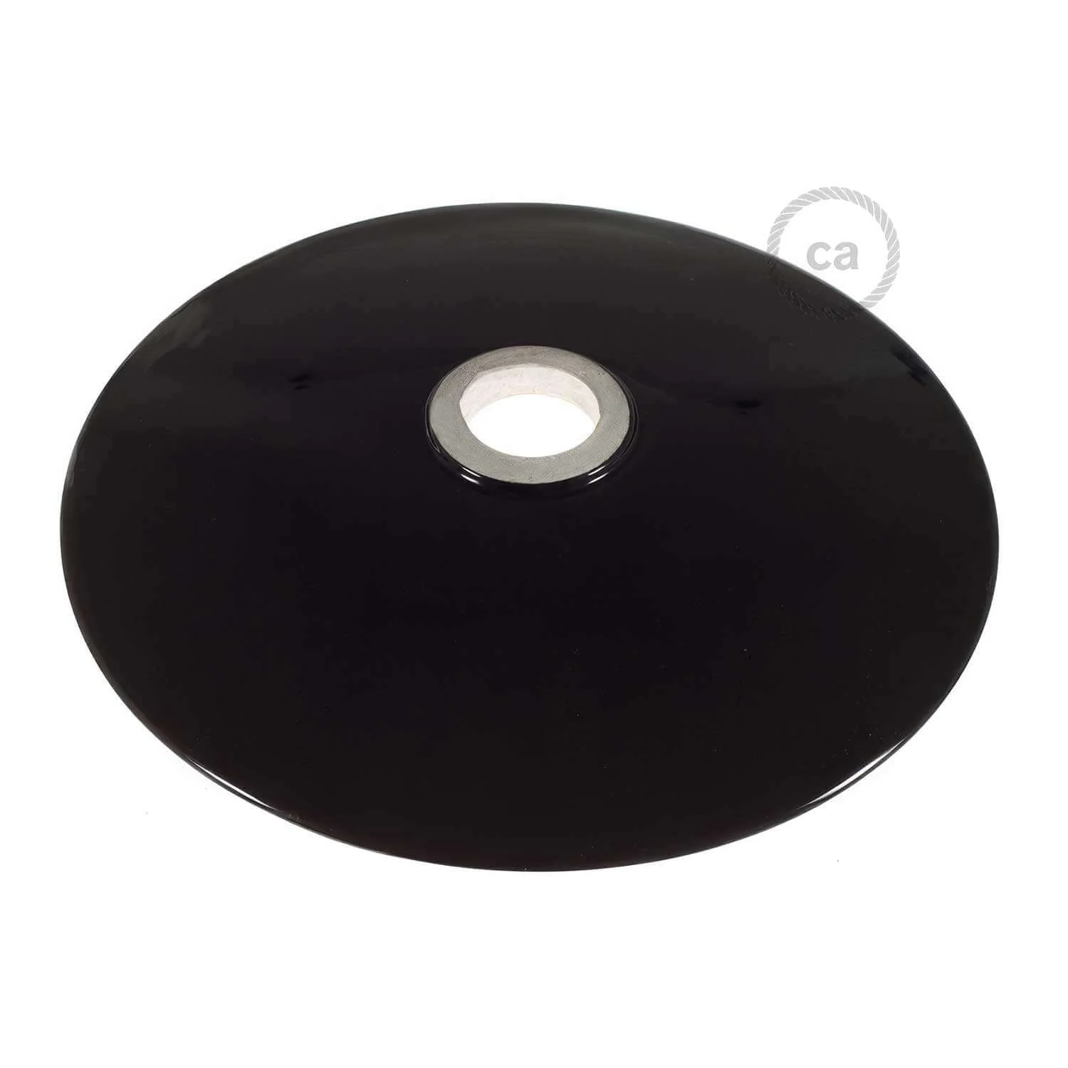 Flacher Lampenschirm aus Keramik für Pendelleuchte - Made in Italy - Schwarz - Kupfer - Image 3