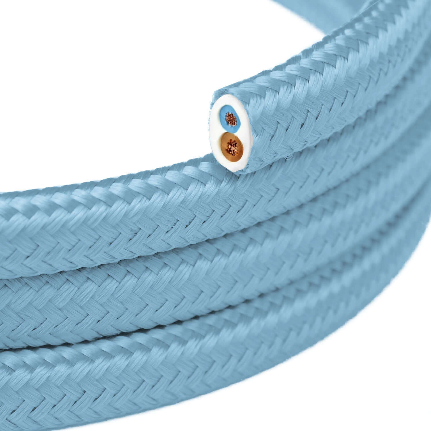 Flaches Textilkabel Baby-Blau – PM17
