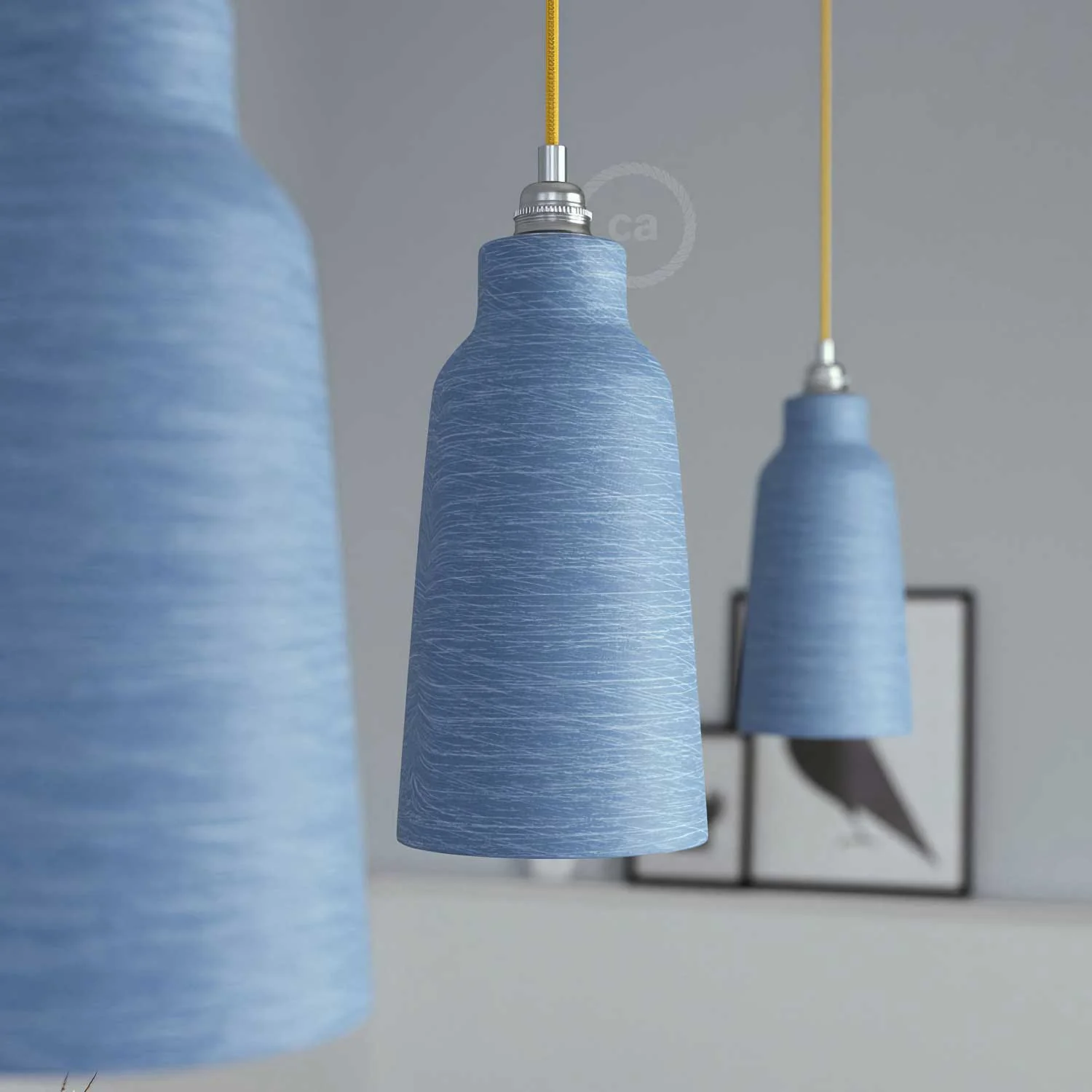 Lampenschirm Flasche aus Keramik, Materia-Kollektion – Made in Italy – Gestreift Avion - Image 3