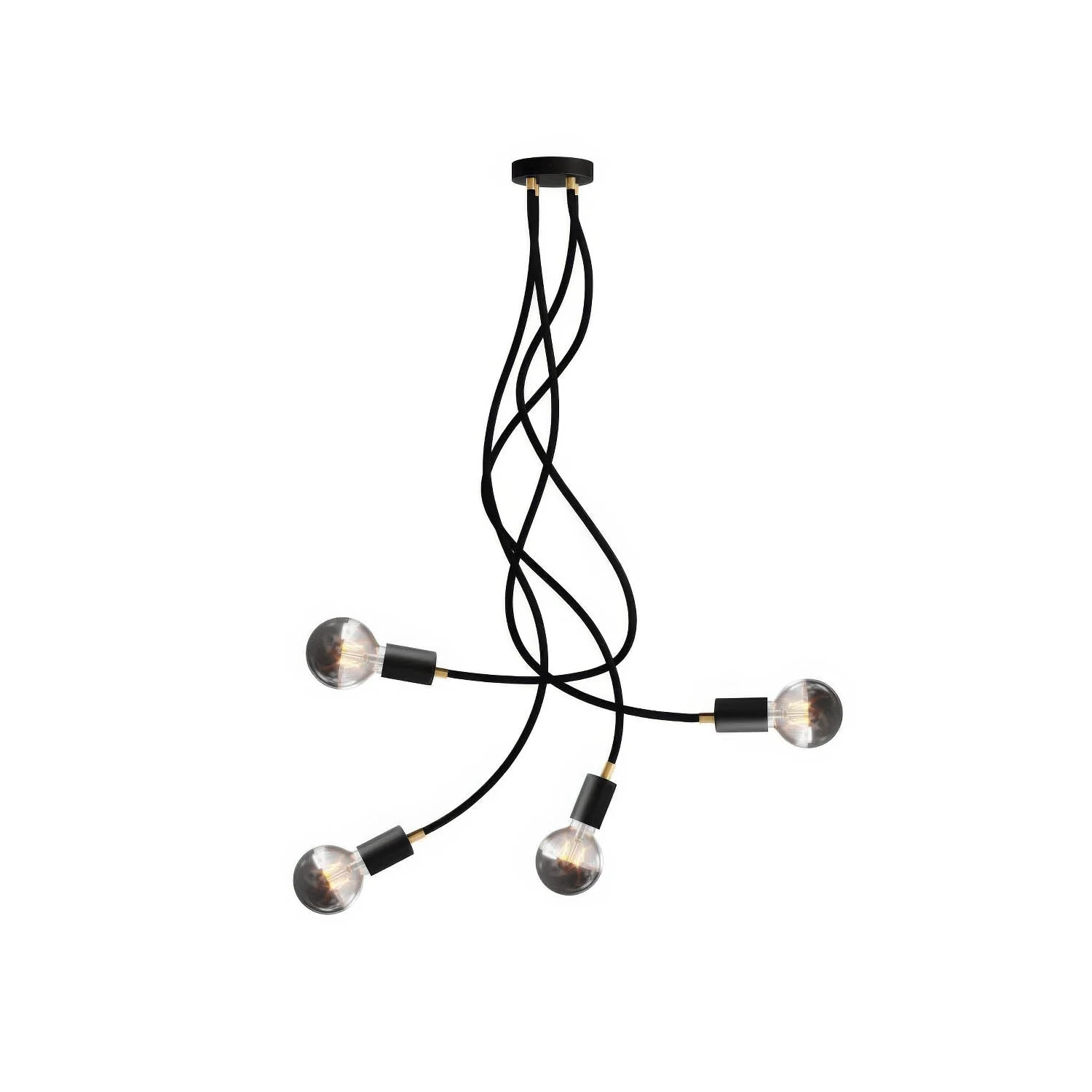 Flex 90 Deckenleuchte mit schwenkbarem Arm, diffusem Licht und G95 LED-Leuchtmittel – Schwarz