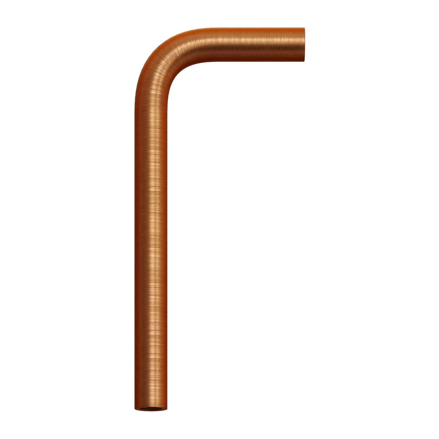 Gebogenes Verlängerungsrohr 14 cm aus Metall - Satin-Kupfer