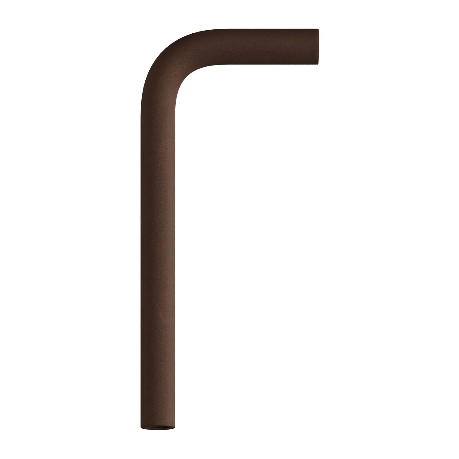 Gebogenes Verlängerungsrohr 14 cm aus Metall – Dunkelbraun lackiert