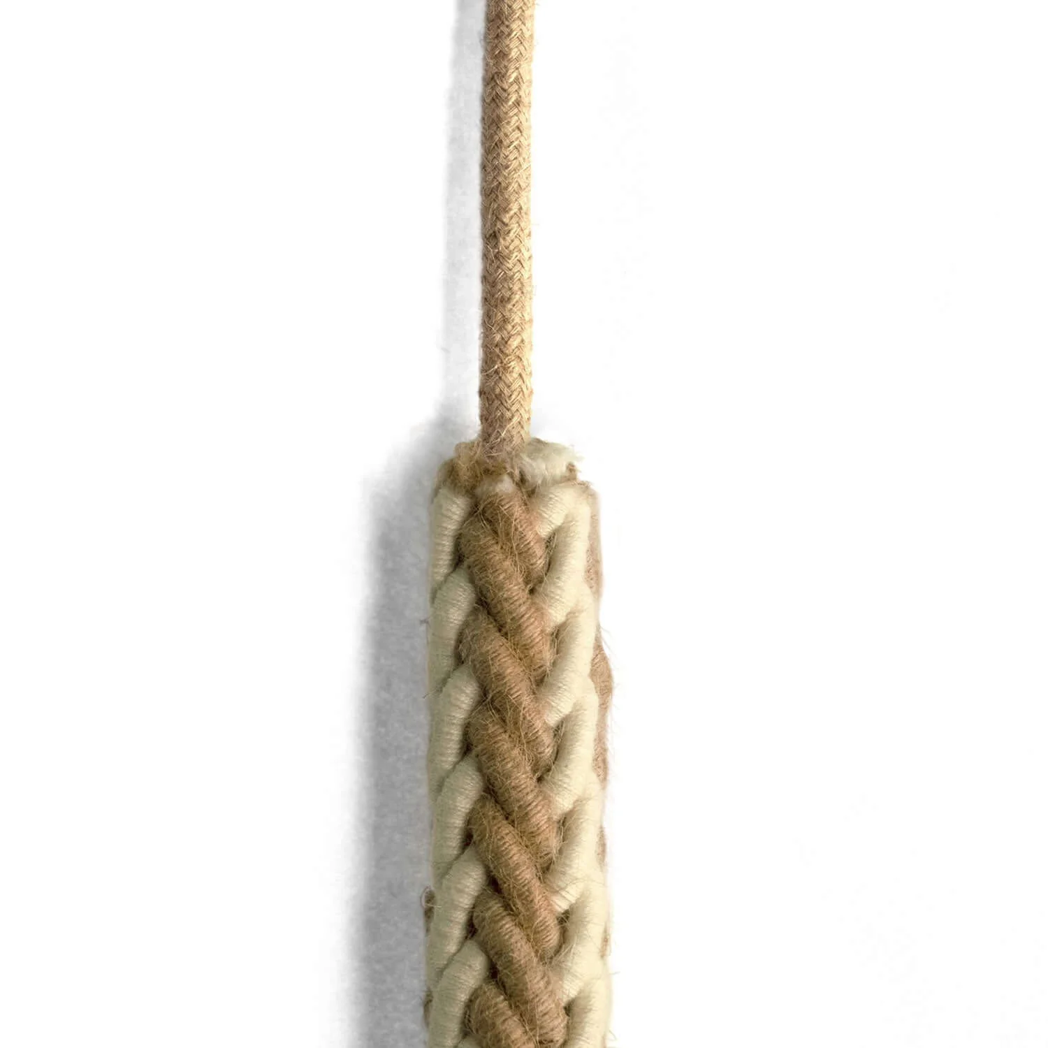 2XL geflochtene Kordel aus Jute und naturweißer Baumwolle, Textilkabel 2x0,75. Durchmesser 24mm - Image 3