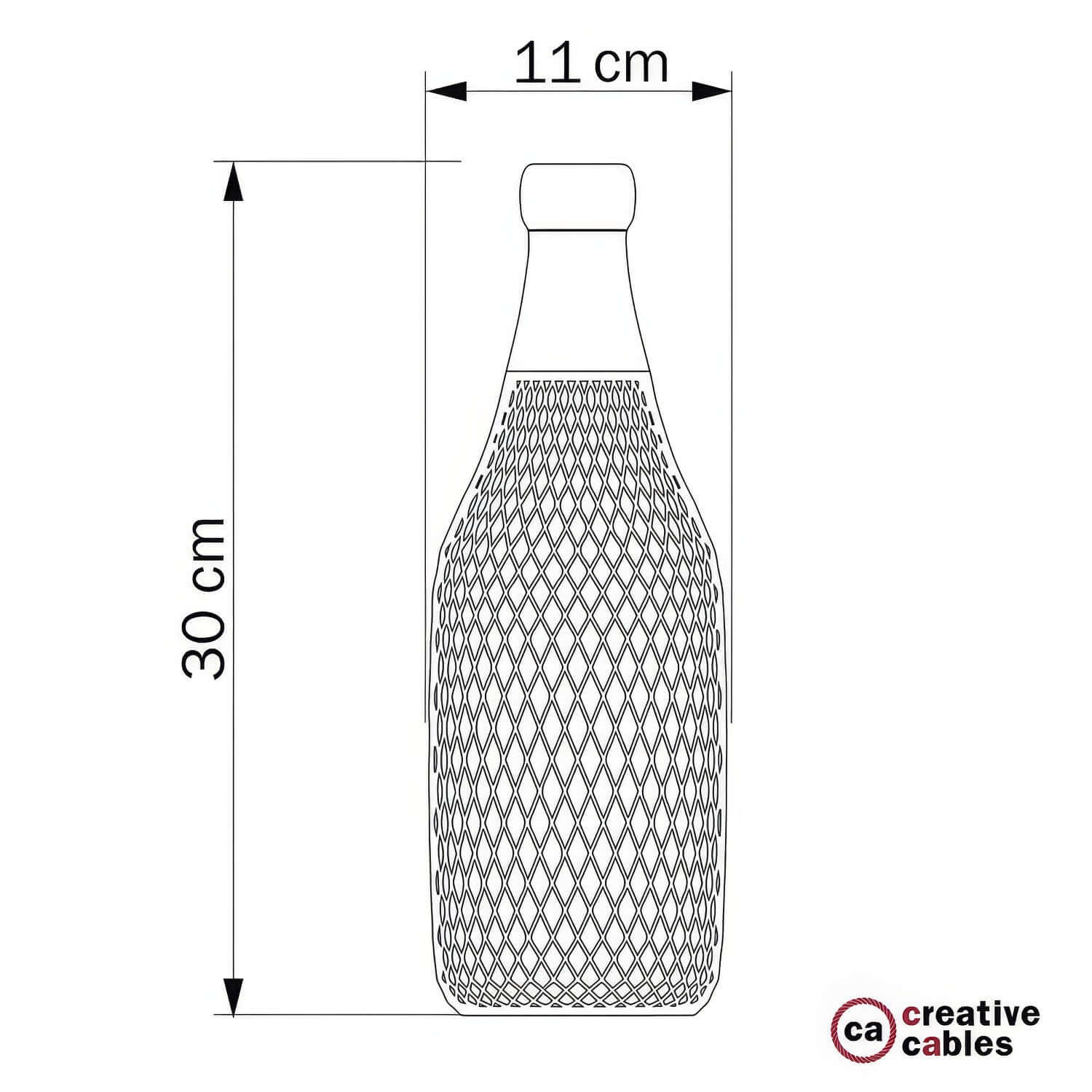 Lampenschirm-Gitter Magnum-Flasche aus Metall - Weiß - Image 4