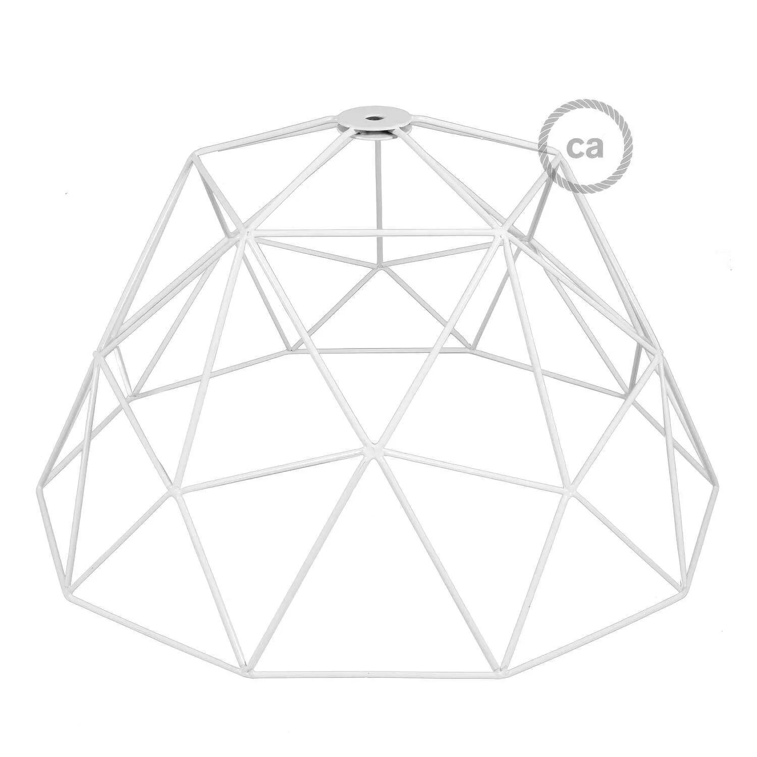XL Käfig Lampenschirm Dome aus Metall mit E27 Lampenfassung - Weiß - Image 3