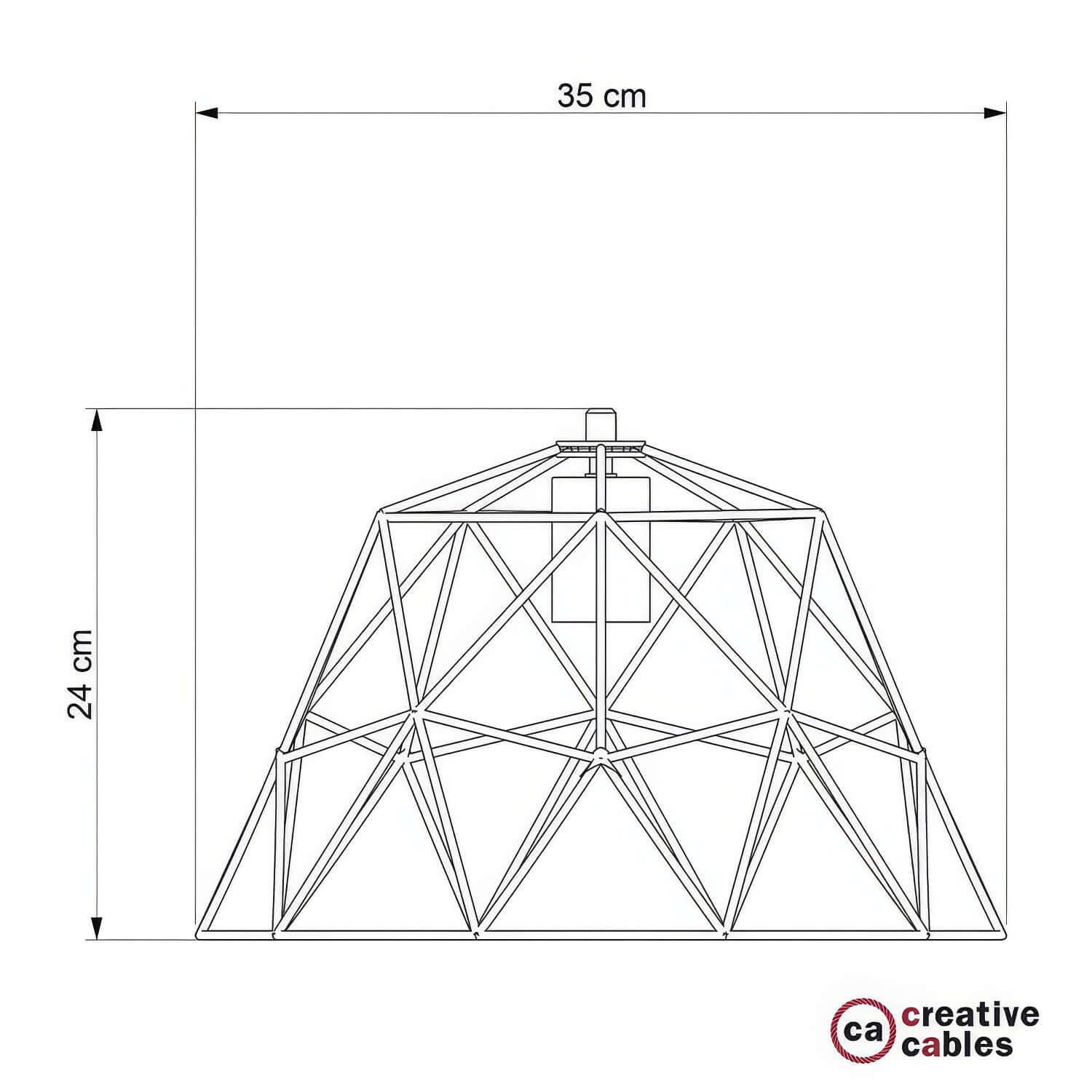 XL Käfig Lampenschirm Dome aus Metall mit E27 Lampenfassung - Weiß - Image 4