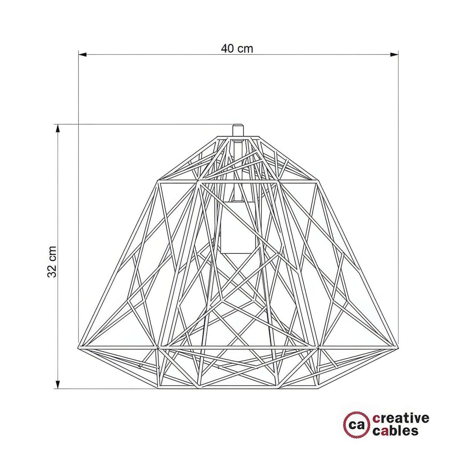XL-Drahtgitter-Lampenschirm Apollo aus Metall mit E27-Fassung - Schwarz - Image 4