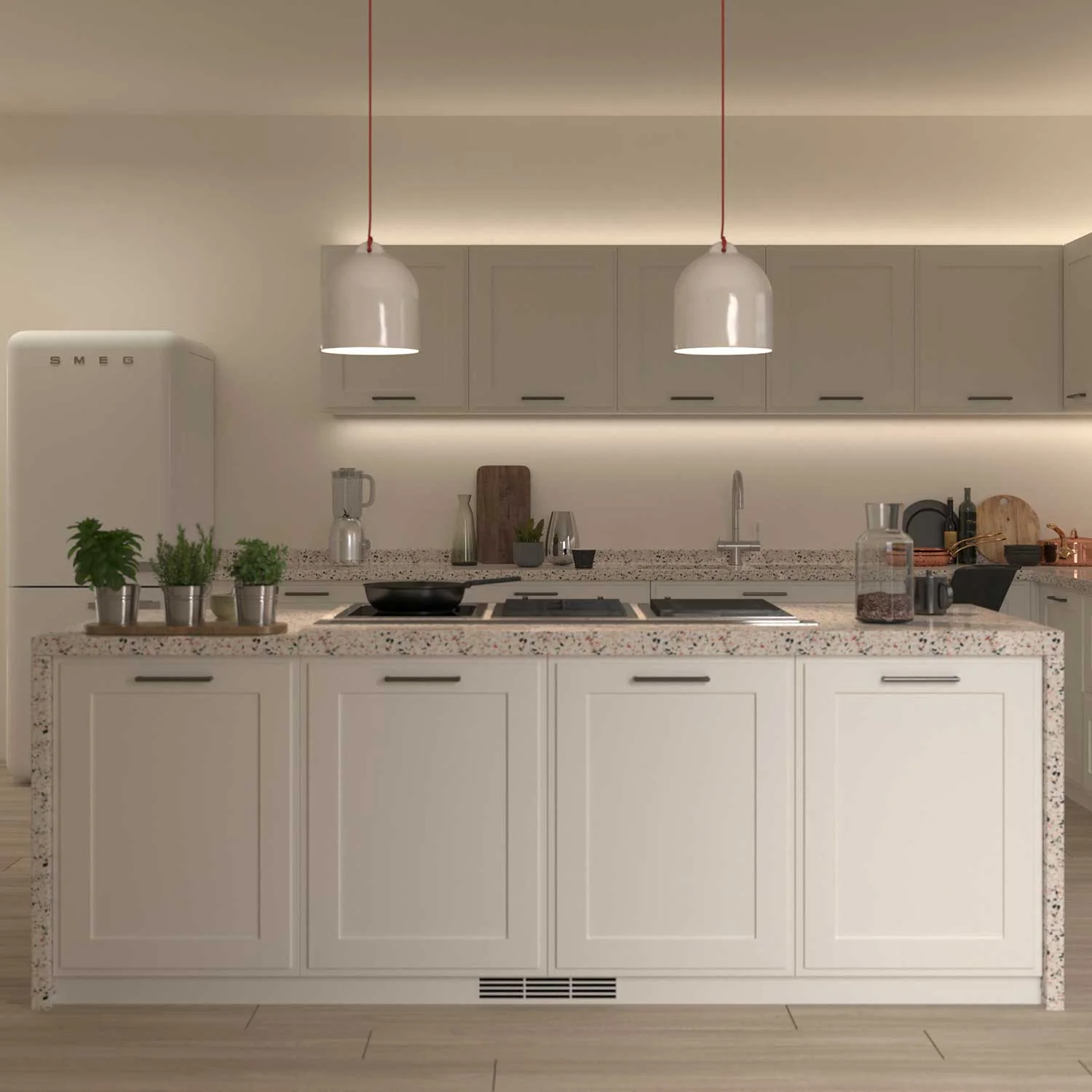 Campana, M-Lampenschirm aus Keramik für Pendel – Made in Italy – Hochglanzweiß - Image 2