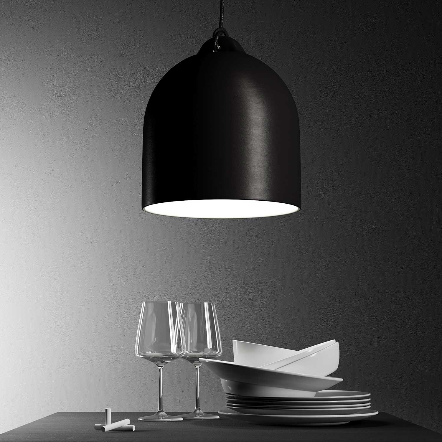 M-Kuppelschirm, Lampenschirm aus Keramik für Hängeleuchte – Made in Italy – Tafeloptik - Image 3