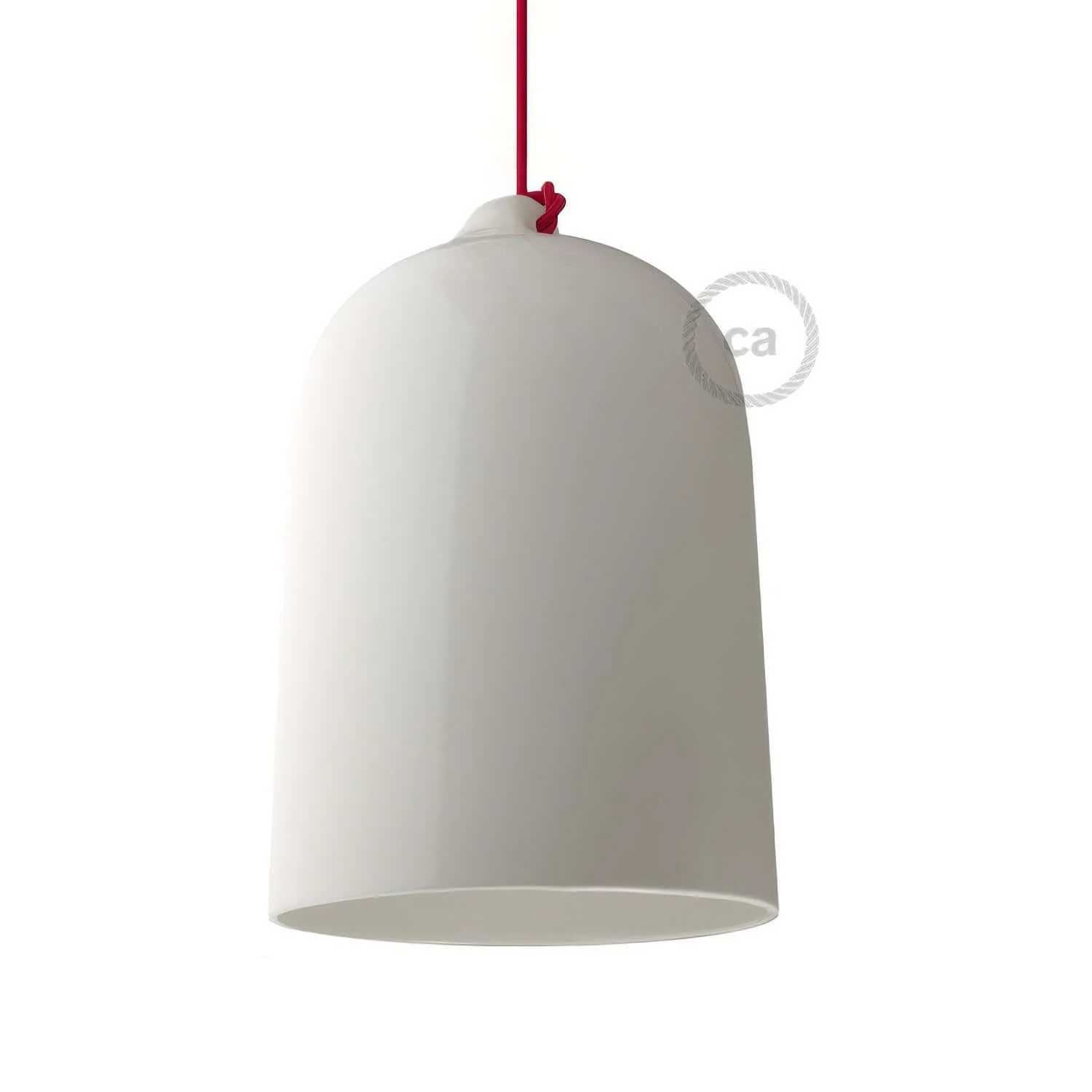 Glocke, XL-Keramikschirm für Hängelampe – Made in Italy – Glänzend Weiß