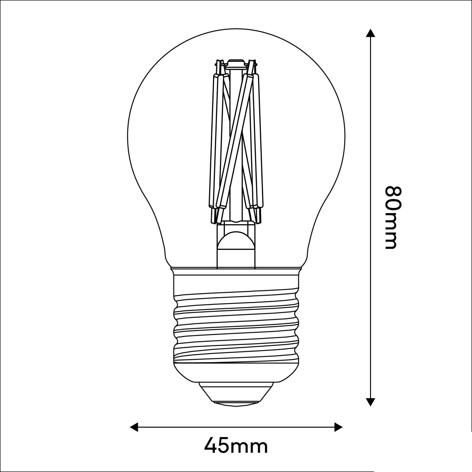 Glühbirne LED mit gekreuztem Filament Mini-Globe G45 4,8W 400 lm E27 2200K dimmbar - X01 - Image 3