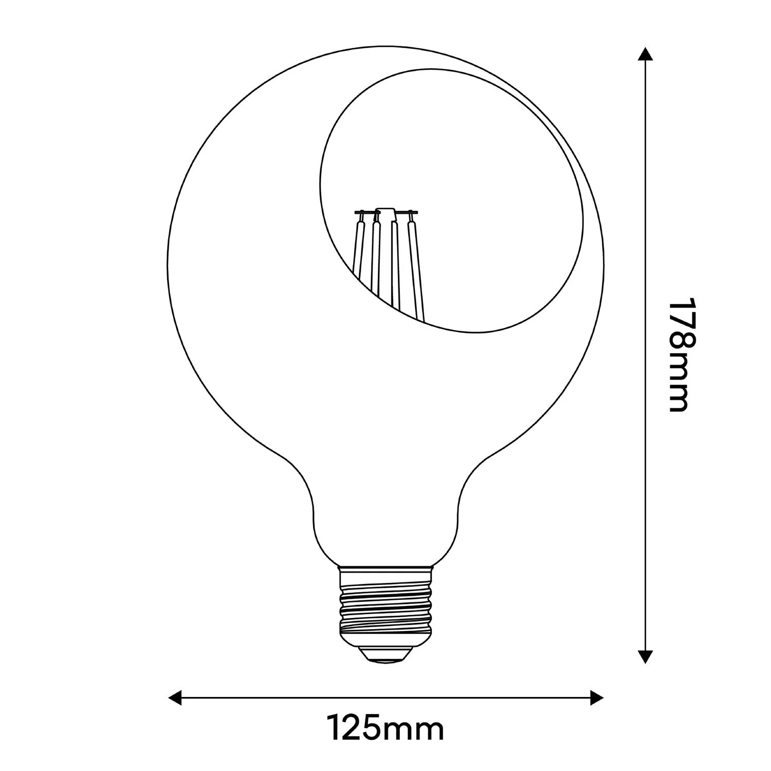 Glühbirne LED Camo G125 4,8W 806Lm E27 2700K dimmbar - Schwarz - Image 5