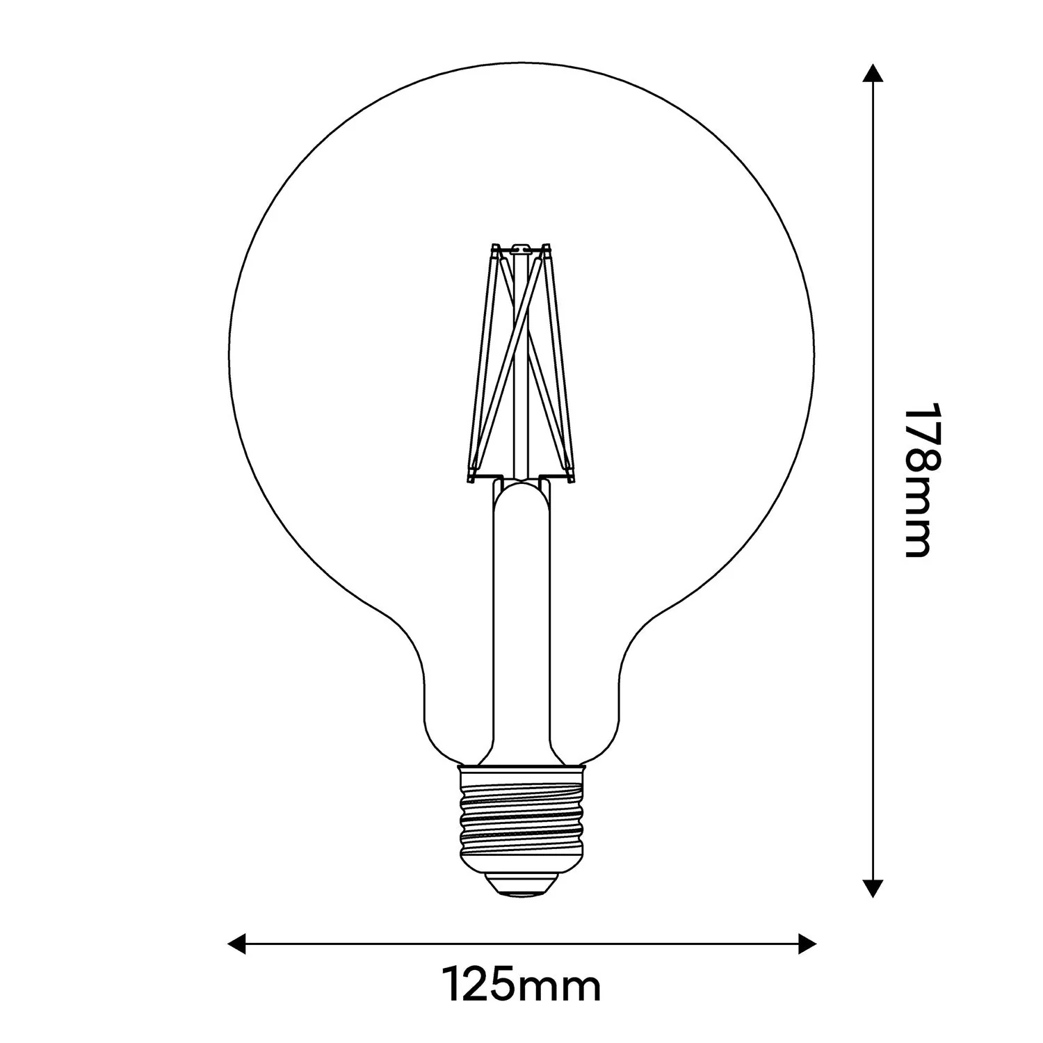 LED‑Glühbirne Porzellan Linea 5V Globo G125 2,2W 160Lm E27 2500K Dimmbar – B06 - Image 3