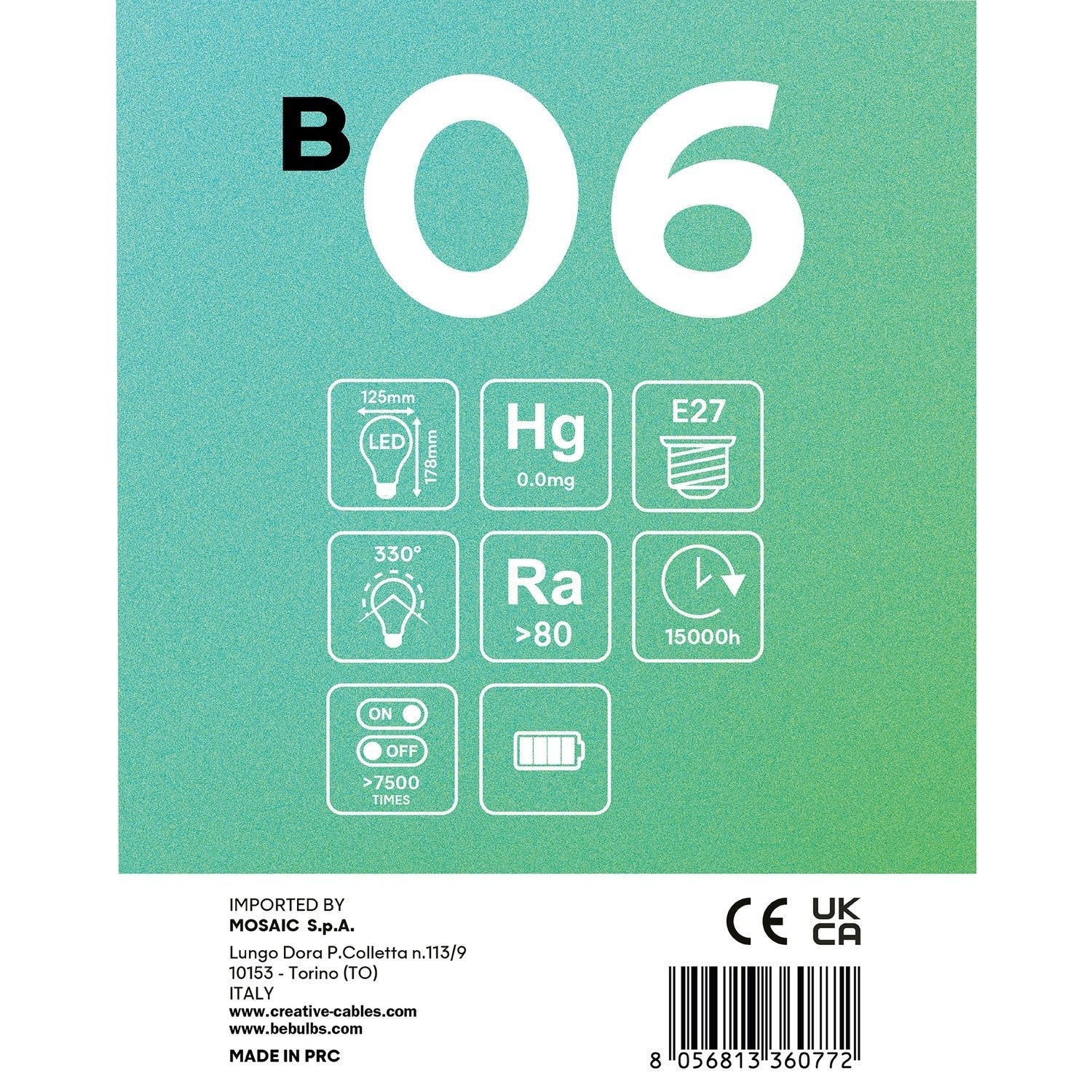 LED‑Glühbirne Porzellan Linea 5V Globo G125 2,2W 160Lm E27 2500K Dimmbar – B06 - Image 5