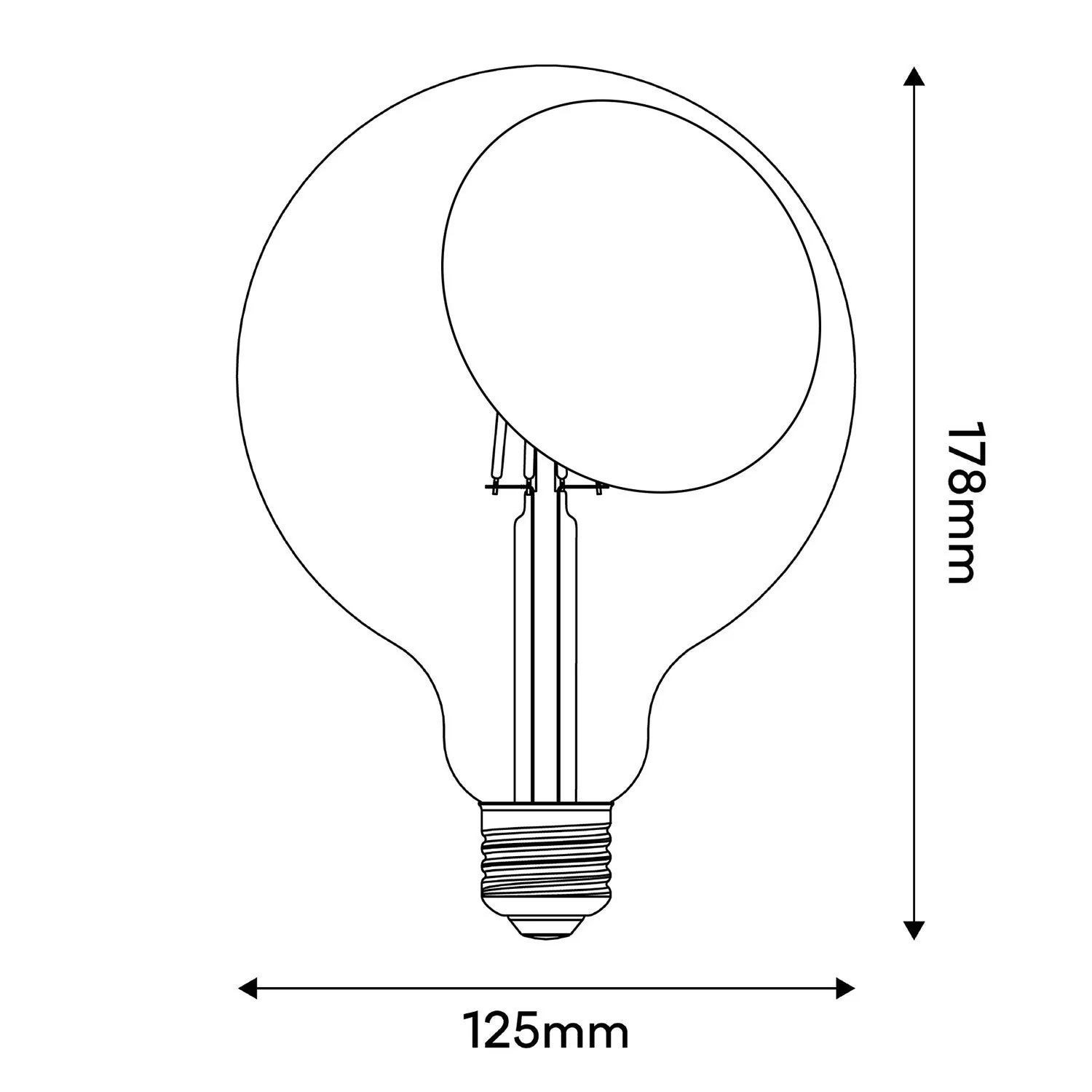 LED-Glühbirne Sofia G125 4,8W 806Lm E27 2700K dimmbar – Schwarz - Image 3