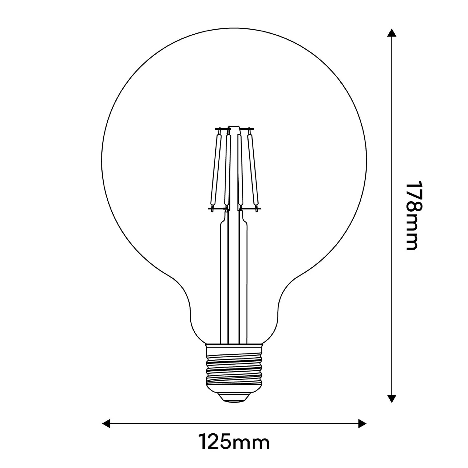 Glühbirne LED Tattoo Half G125 4,5W 470Lm E27 2700K dimmbar - Image 3
