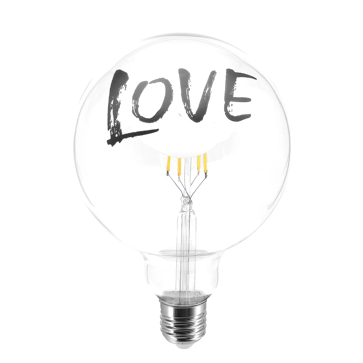 Glühbirne LED Tattoo "Love" G125 4,5W 470Lm E27 2700K dimmbar