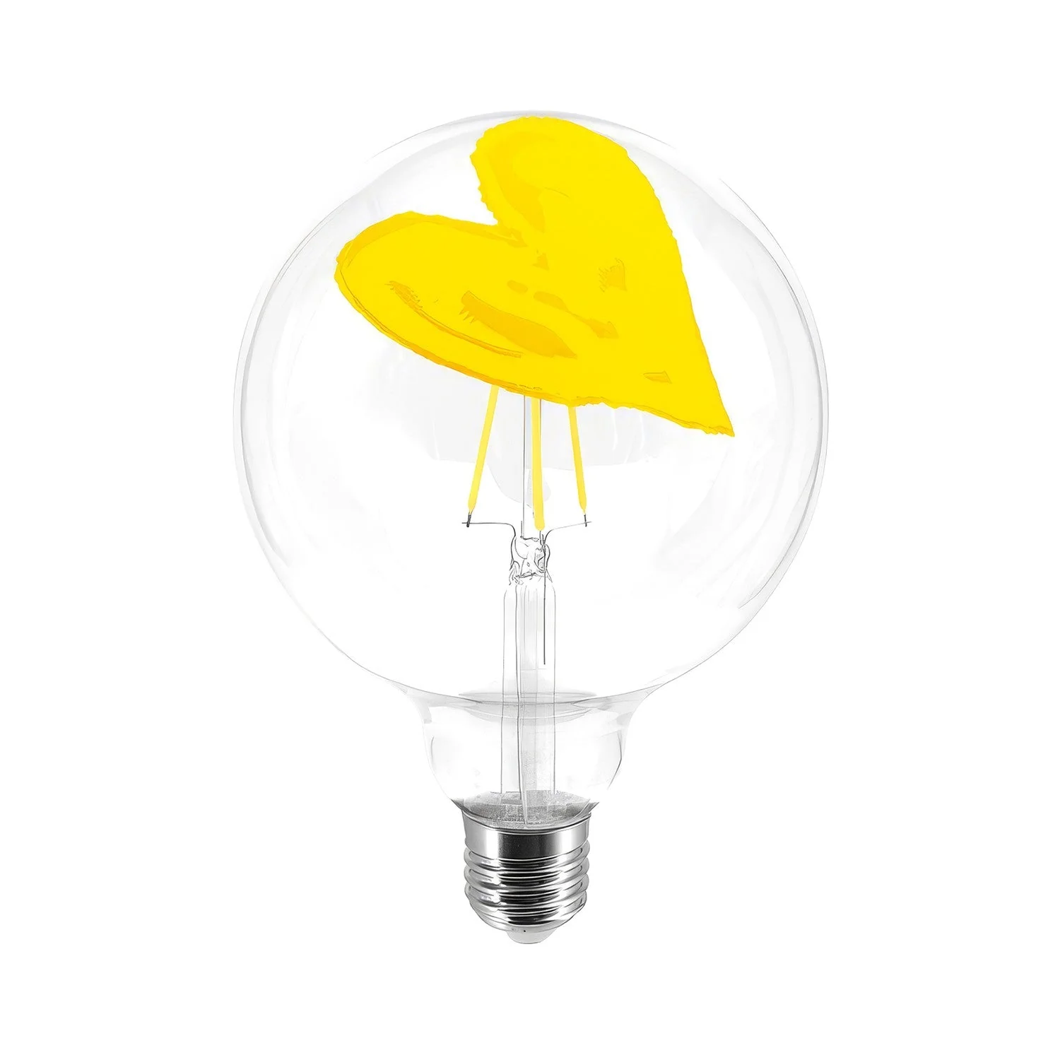 Glühbirne LED Tattoo Pop Heart G125 4,5W 470Lm E27 2700K dimmbar - Gelb