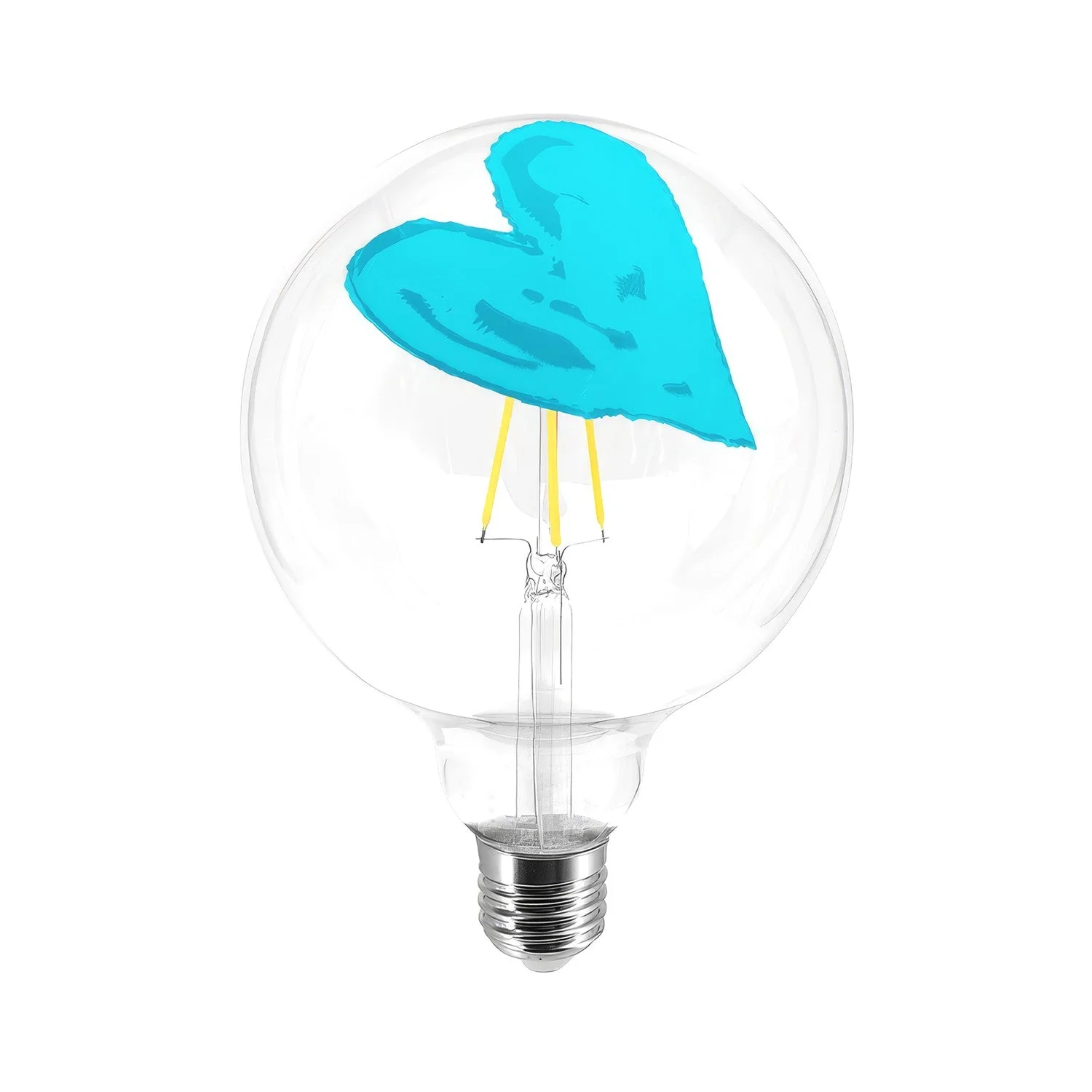 Glühbirne LED Tattoo Pop Heart G125 4,5W 470Lm E27 2700K dimmbar - Himmelblau