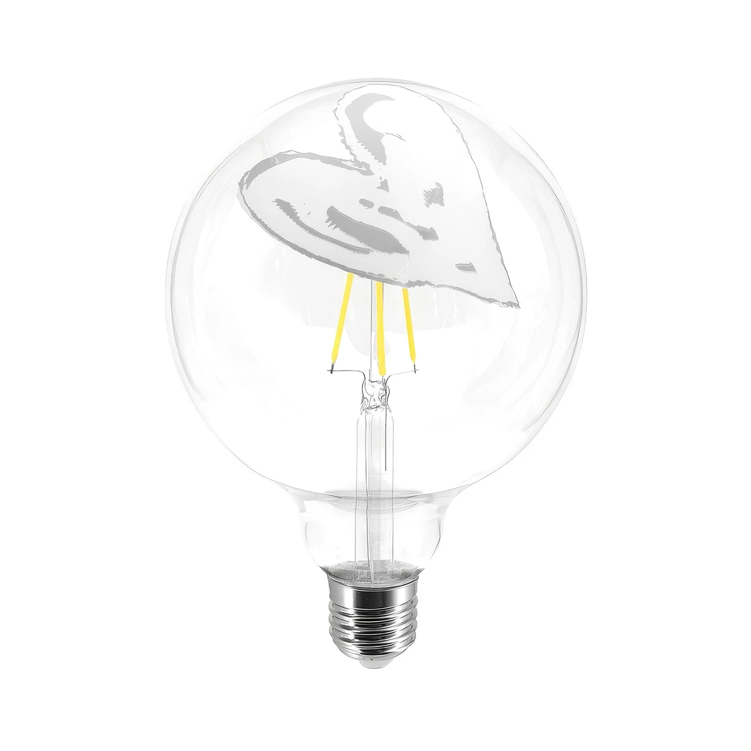 LED-Glühbirne Tattoo Pop Heart G125 4,5W 470Lm E27 2700K dimmbar – Weiß