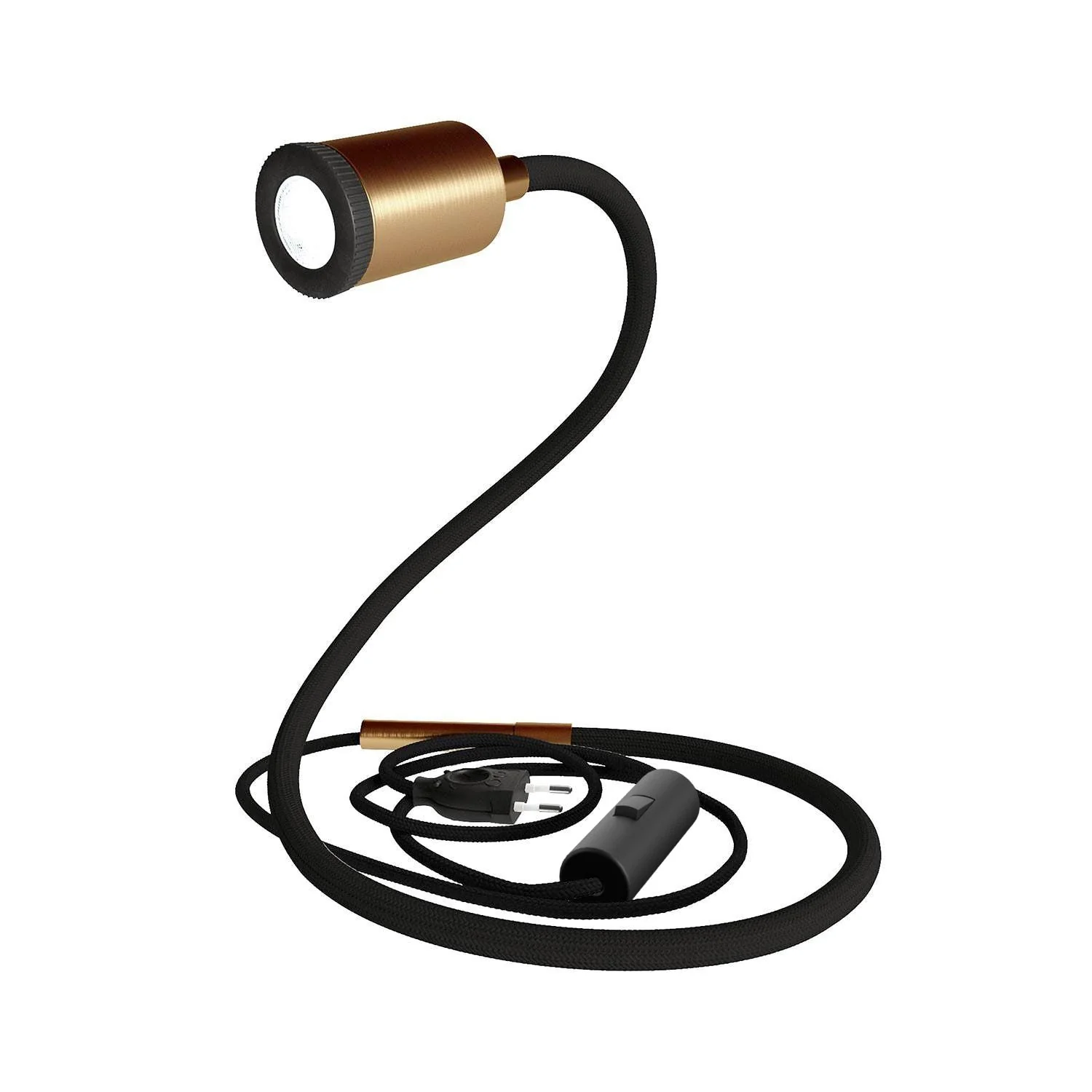 GU1d-one Schwenkbare Lampe ohne Sockel mit Mini-LED-Spot – Satinbronze