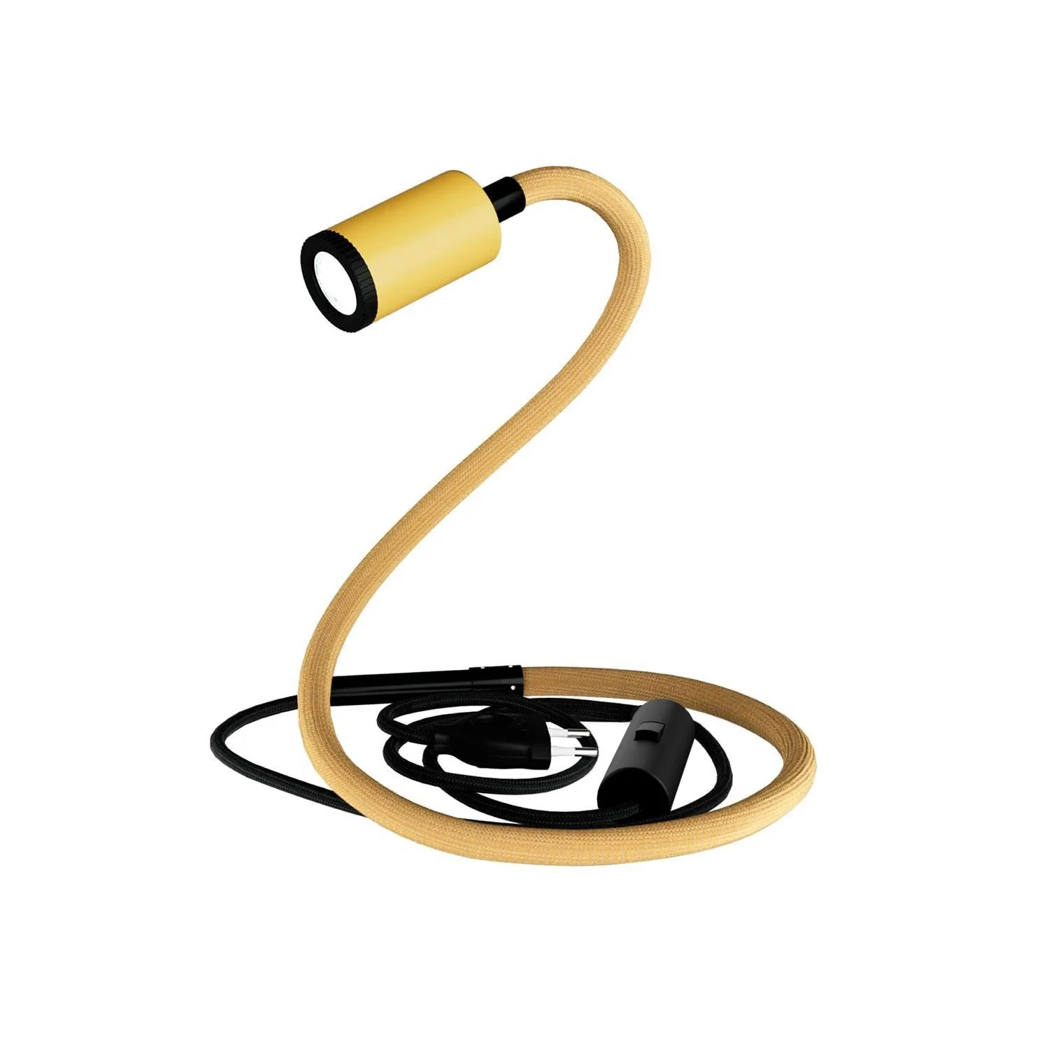GU1d-one Pastell – Flexible Lampe ohne Basis mit Mini-LED-Spot – Senfgelb