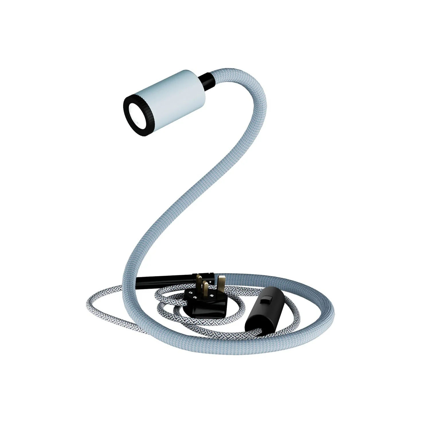 GU1d-one Pastell Verstellbare Leuchte ohne Fuß mit Mini-LED-Spot und UK-Stecker – Himmelblau