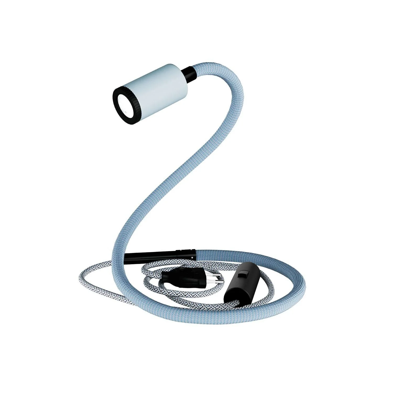 GU1d-one Pastell, schwenkbare Leuchte ohne Sockel mit Mini-LED-Spot – Zuckerblau