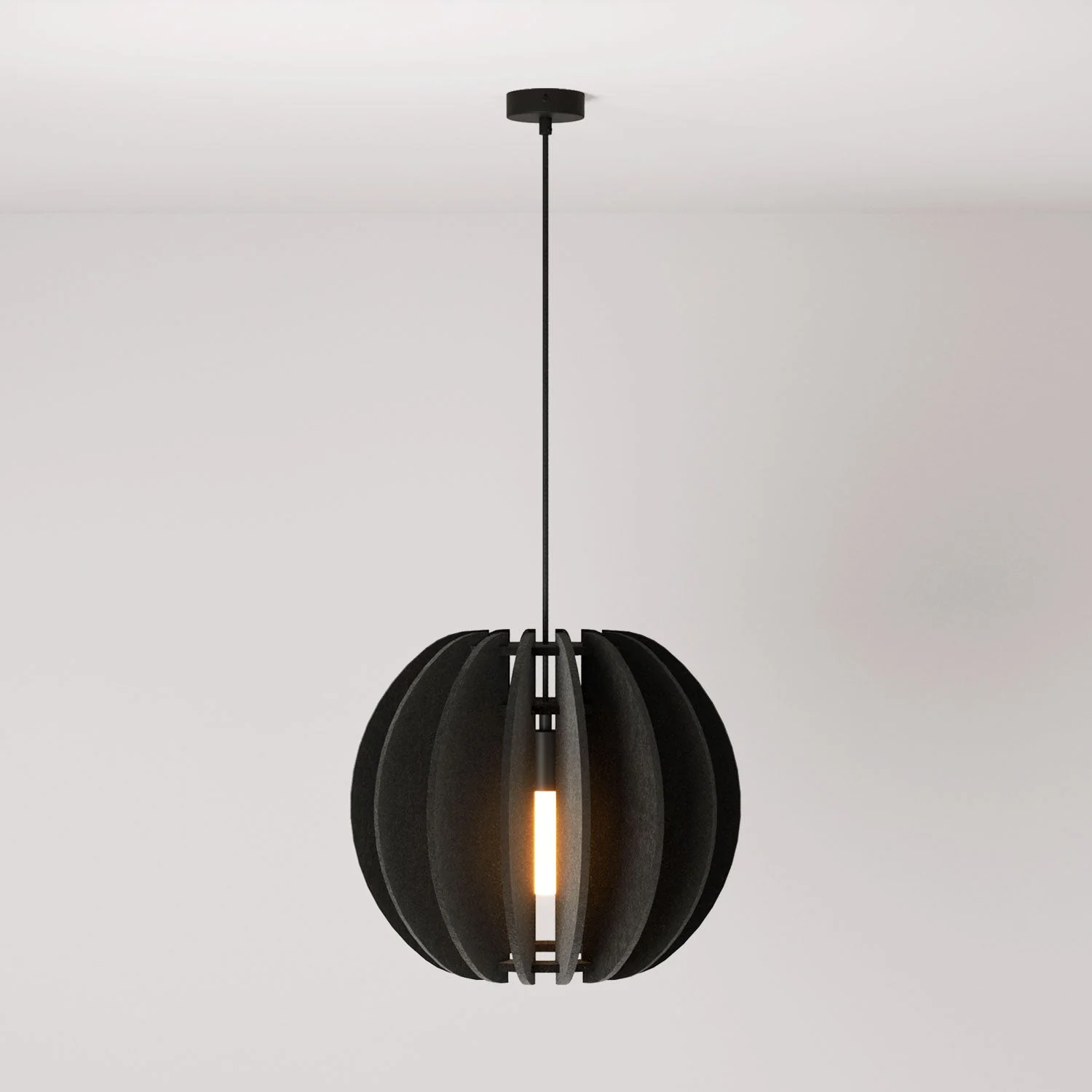 LAMPSHHADE – Pendelleuchte mit elliptischem Schirm – Schwarz-Mélange
