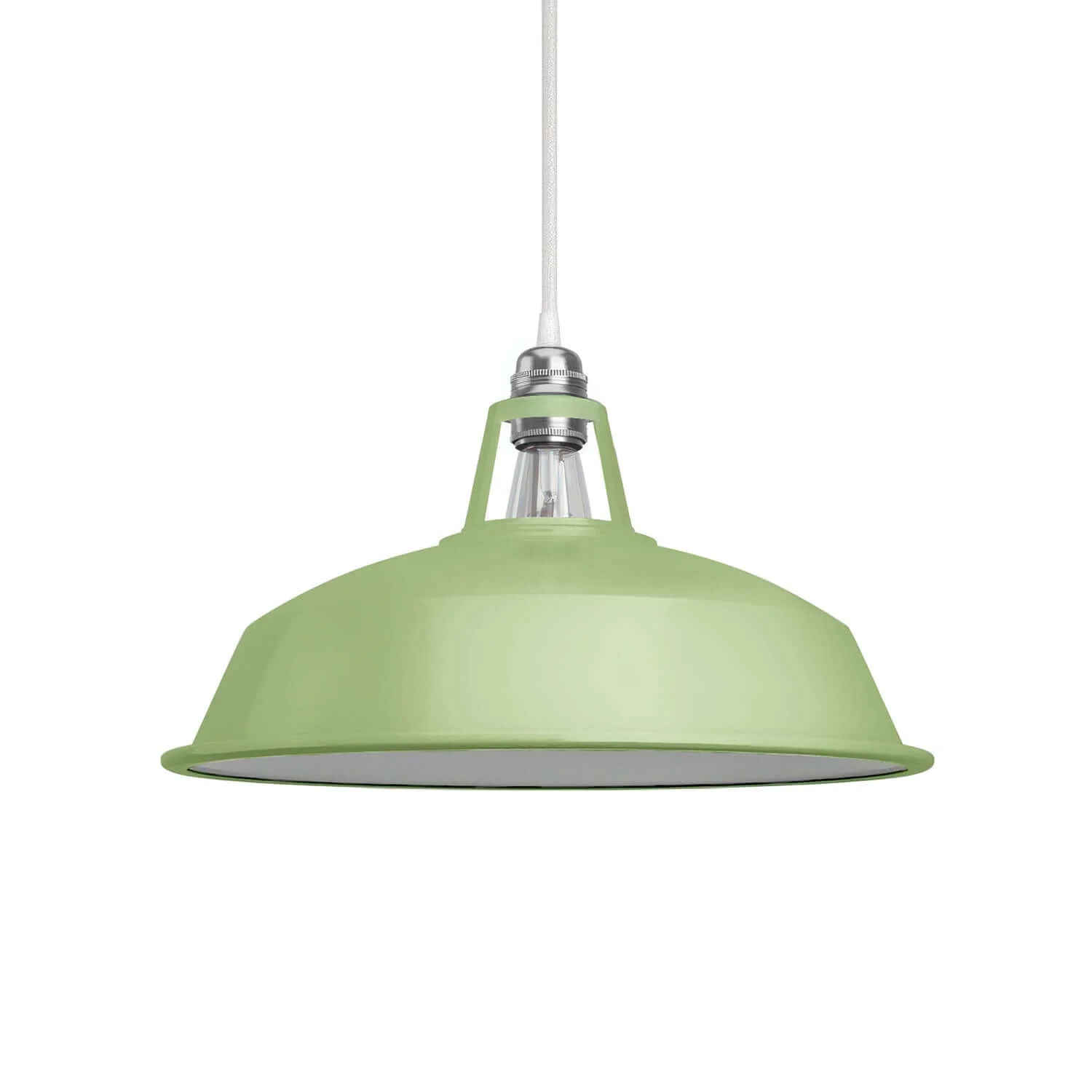 Harbour Schirm aus lackiertem Metall mit E27-Fassung, Durchmesser 38 cm – Wiesengrün