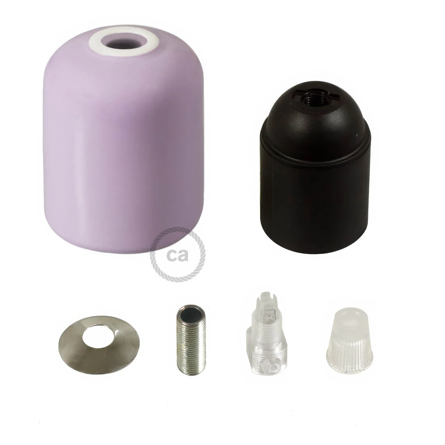 Handgemachtes Keramik E26 Lampenfassung-Kit – Lila - Image 2
