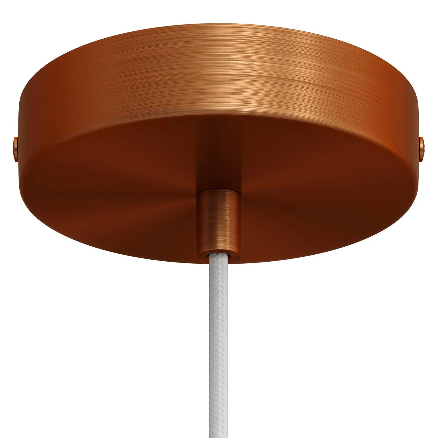 Pendelleuchte mit Textilkabel komplett, Tub-E14-Schirm und Metallteilen – Satiniertes Kupfer - Image 2