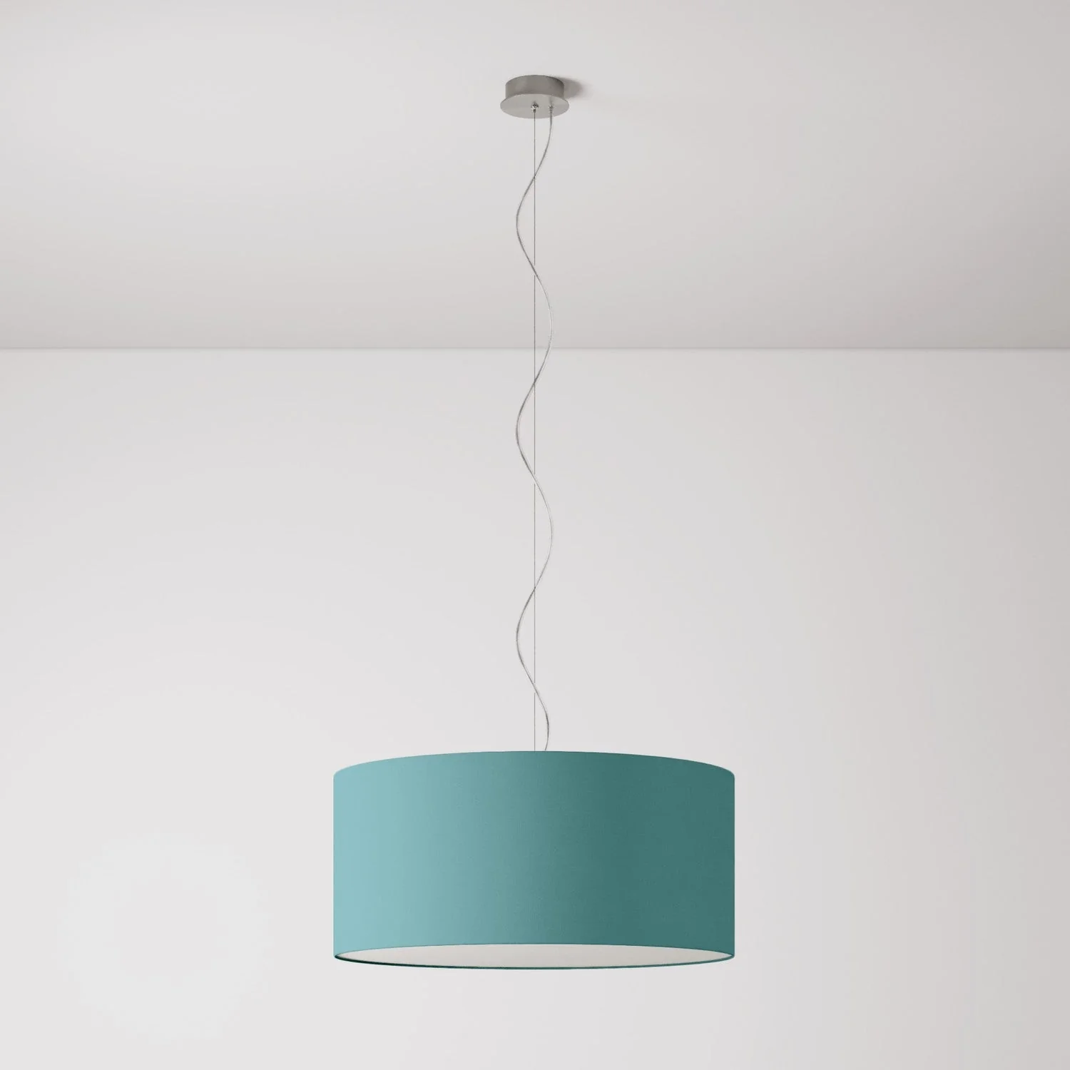 Pendelleuchte mit Stoffschirm Zylinder Large – Made in Italy – Teletta Verde Dubbio - Image 7