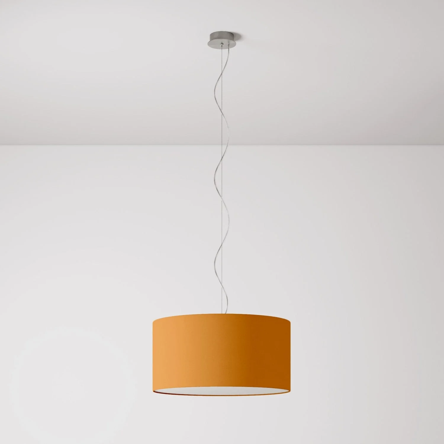 Pendelleuchte mit Stoffschirm Zylinder Medium Teletta Mandarine – Made in Italy - Image 7