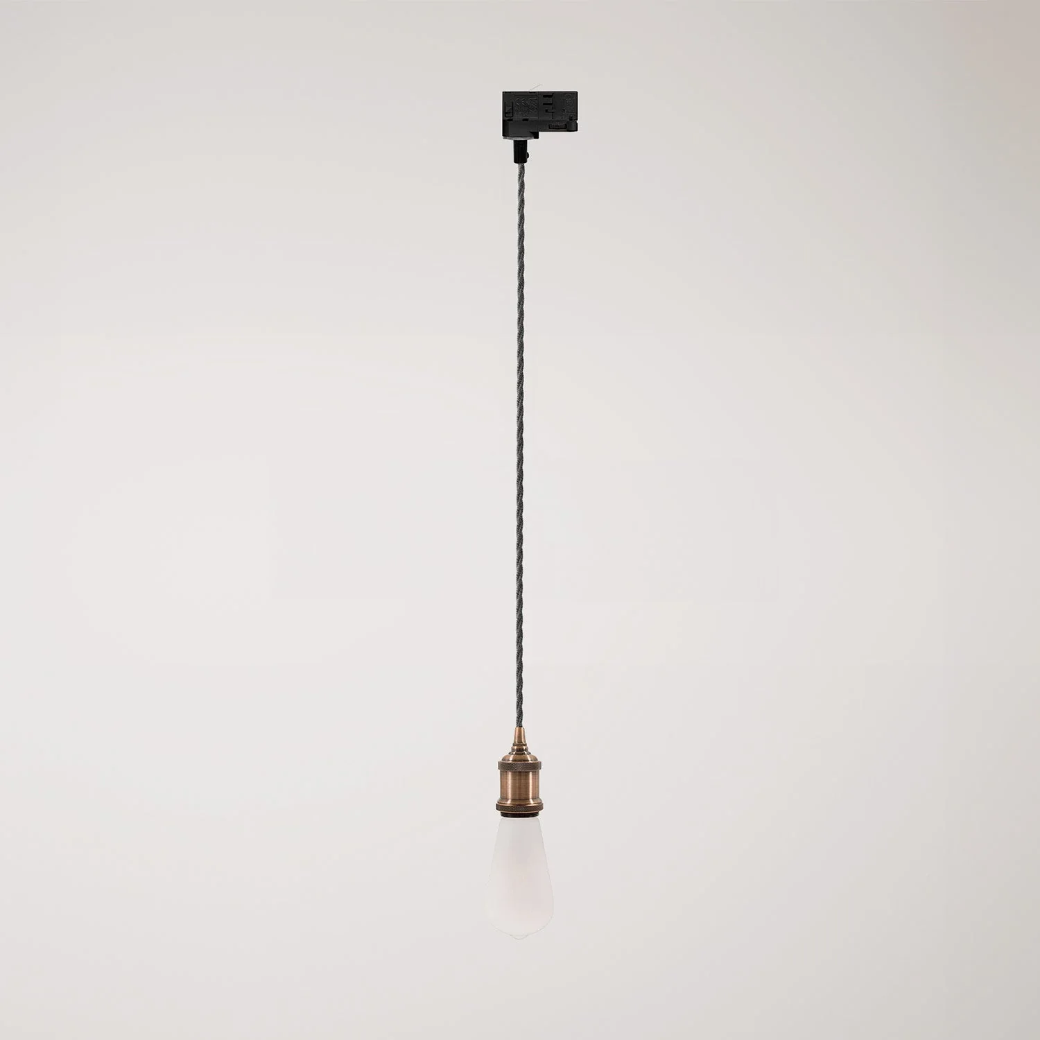 Pendelleuchte Vintage für Schienensystem mit geflochtenem Kabel – Satin-Kupfer