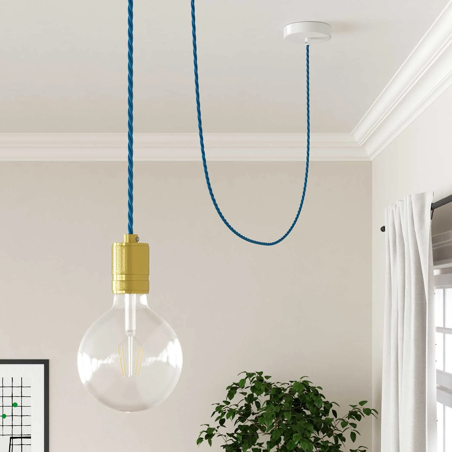 Gedrehtes elektrisches Kabel mit Hellblau Rayon – TM11 - Image 3