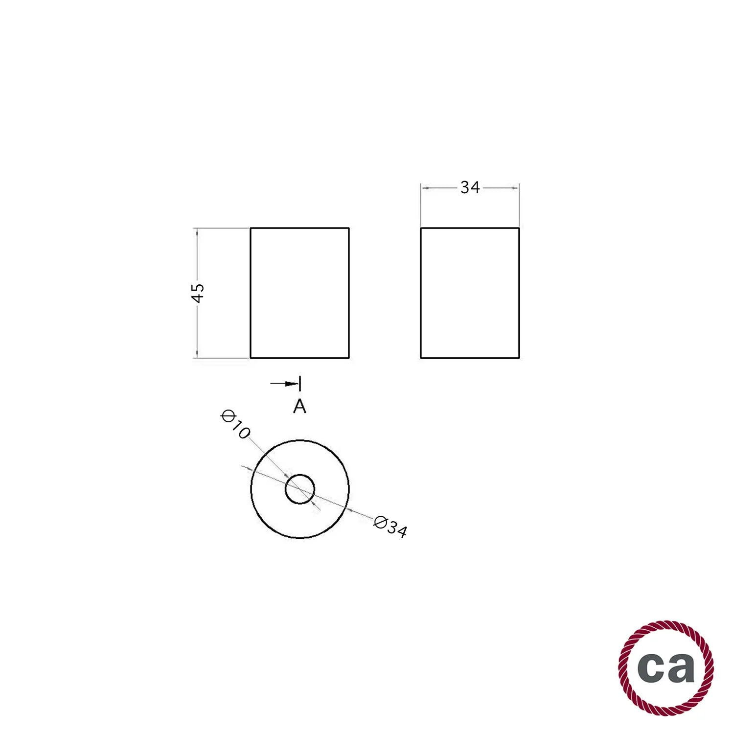 Holzabschluss für Kordel 2XL – Wengé-Effekt - Image 5