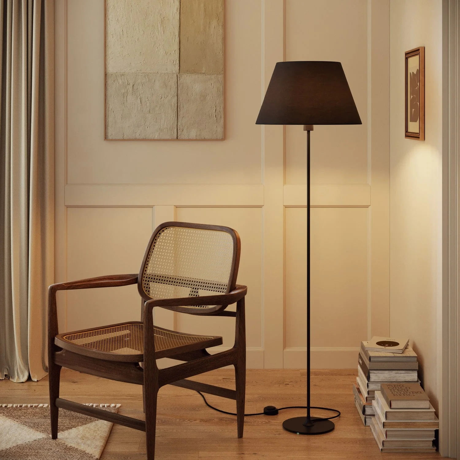 Lampenschirm Impero L für Tischlampe oder Wandleuchte mit E27-Fassung – Hergestellt in Italien – Antrazit-Leinen - Image 2