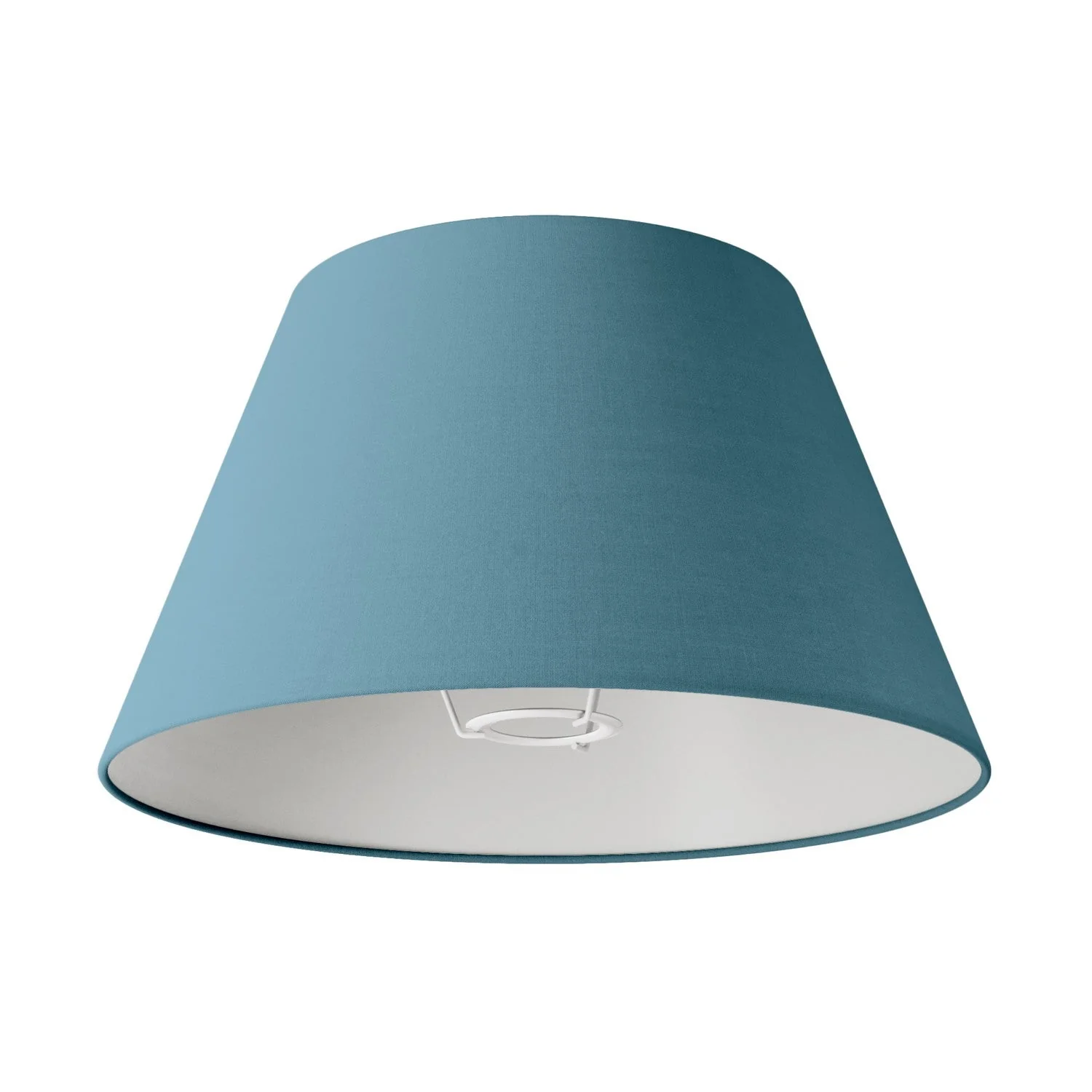 Impero M Lampenschirm aus Stoff für Tischlampe oder Wandleuchte mit E27-Fassung – Made in Italy – Gewebe hellblau Severus
