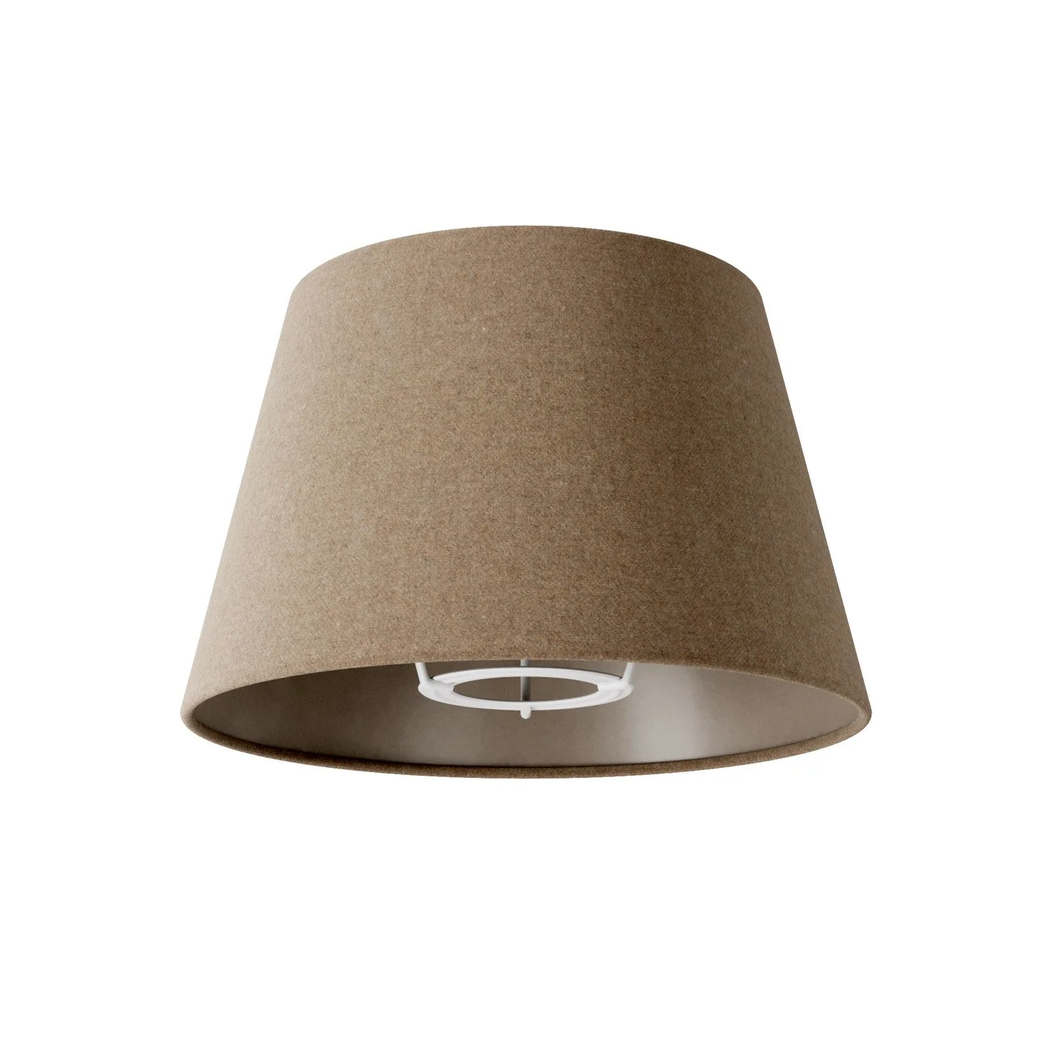 Impero-Lampenschirm S mit E27-Fassung für Tischleuchte oder Wandleuchte – Made in Italy – Braune Wolle