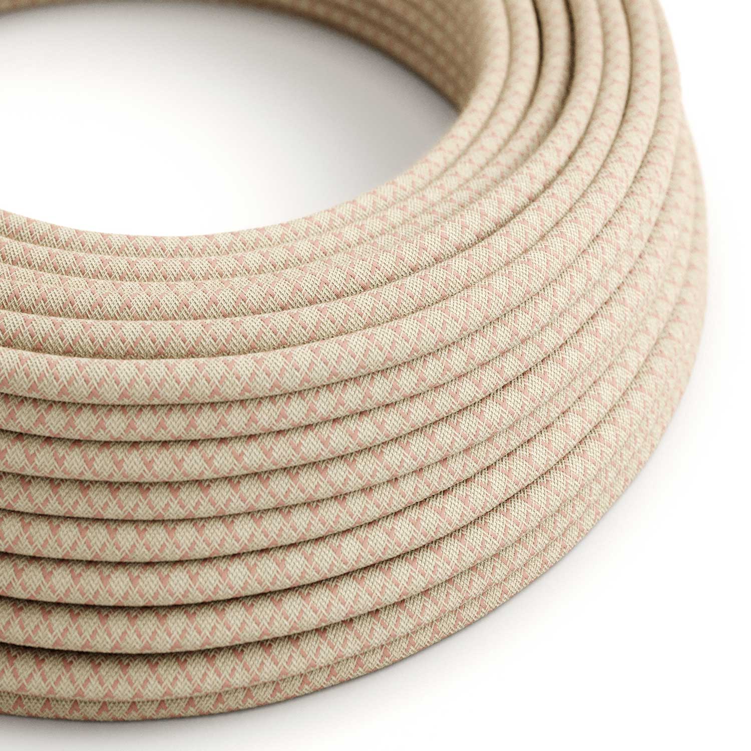 Kabel für Beleuchtung Altrosa und Beige Losanga – Das Original Creative Cables, ideal für Ihre Lichtprojekte – RD61