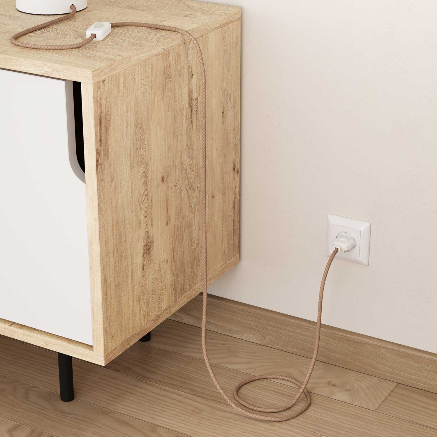 Kabel für Beleuchtung Altrosa und Beige Losanga – Das Original Creative Cables, ideal für Ihre Lichtprojekte – RD61 - Image 3