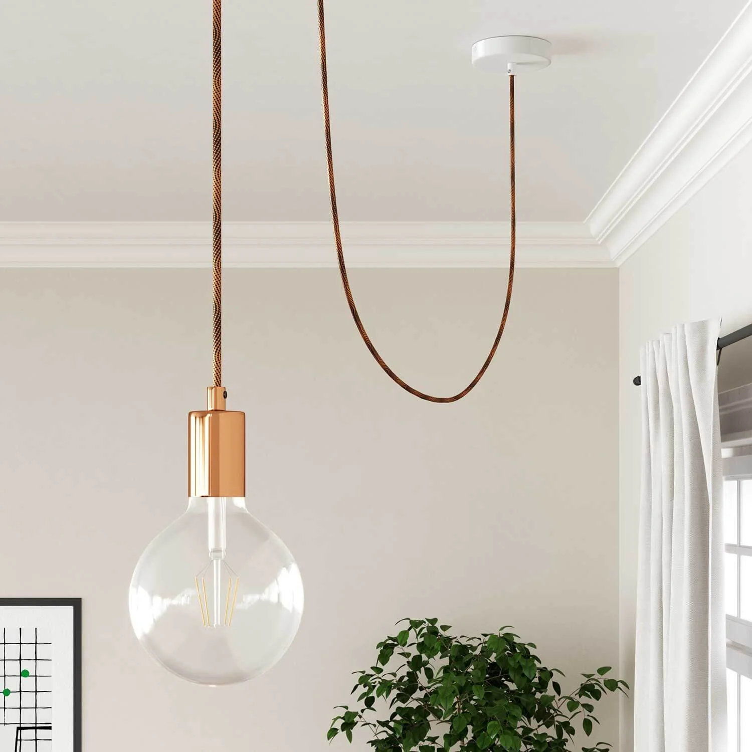 Stromkabel für Beleuchtung Optical Schwarz und Kupfer Vertigo – Das Original Creative Cables, für moderne Lampen – ERM66 - Image 4