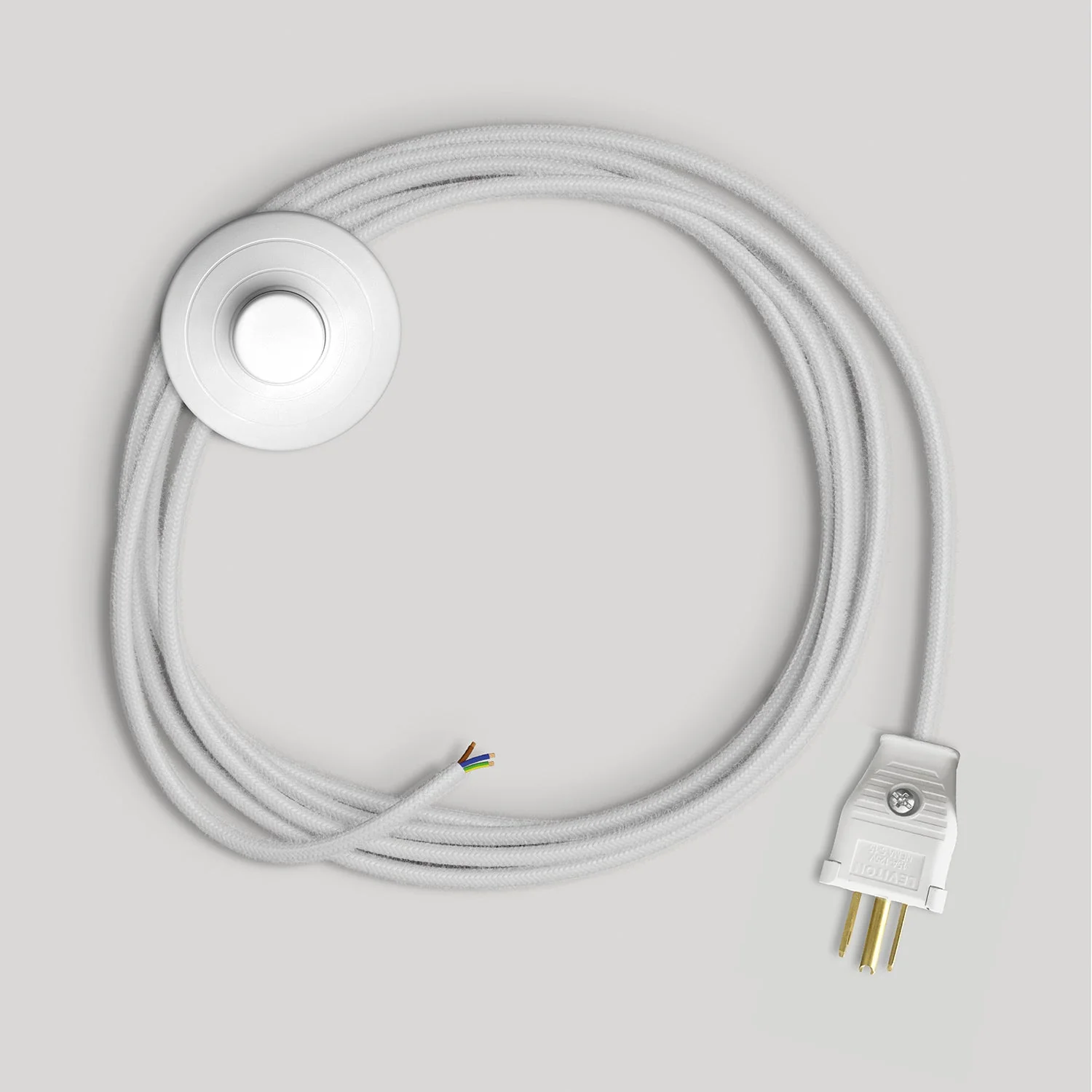 Kabelset für Lampe mit 10 Fuß weißem Baumwollkabel