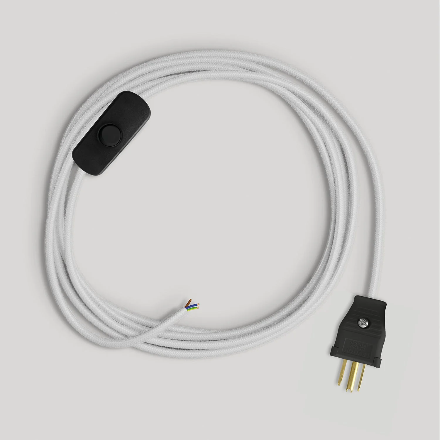 Kabelsatz für Leuchte mit weißem Baumwollkabel 6 Fuß - Image 4
