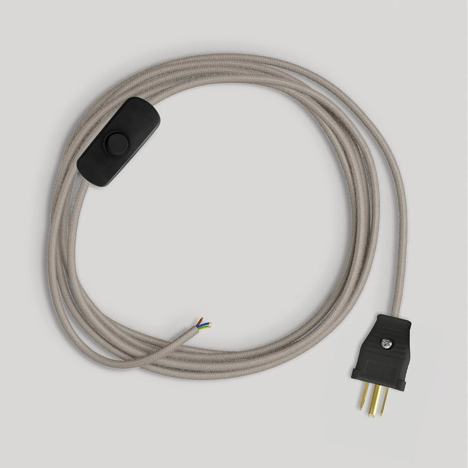 Anschlussgarnitur für Lampe mit Taubengrau-Baumwollkabel 6 ft - Image 4