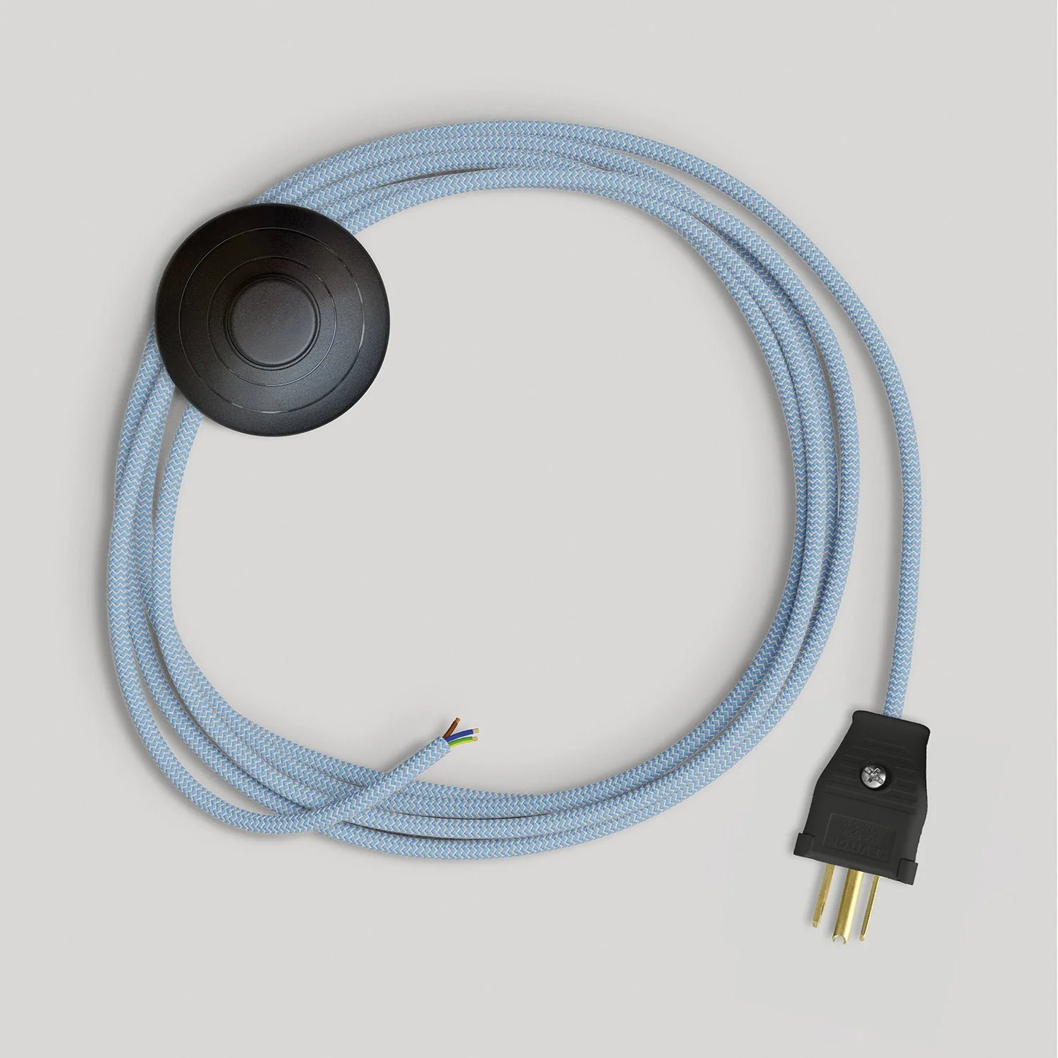 Kabelset für Lampe mit blauem Steward-Baumwollkabel, 3 m - Image 4