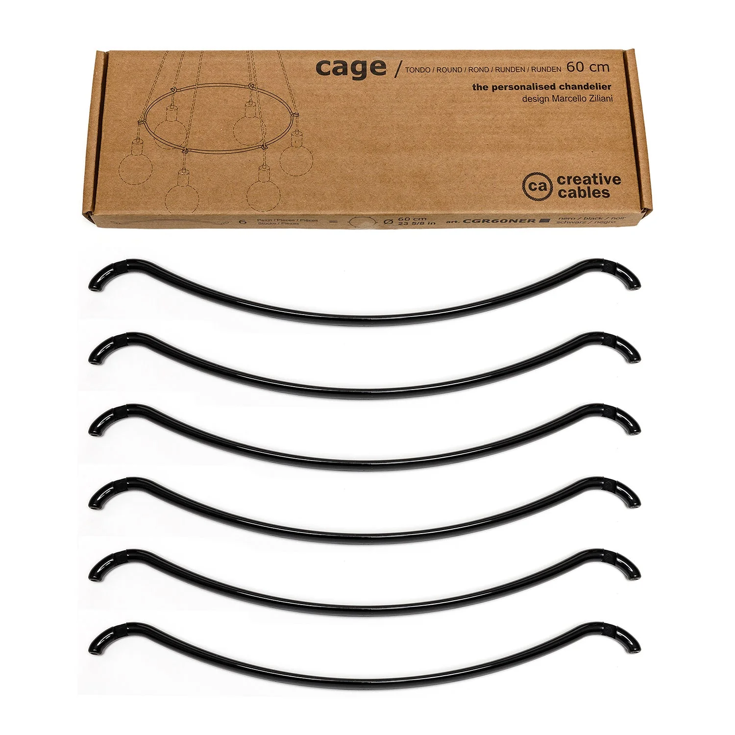 Cage Cerchio - Struktur für Kronleuchter - Schwarz - Image 7